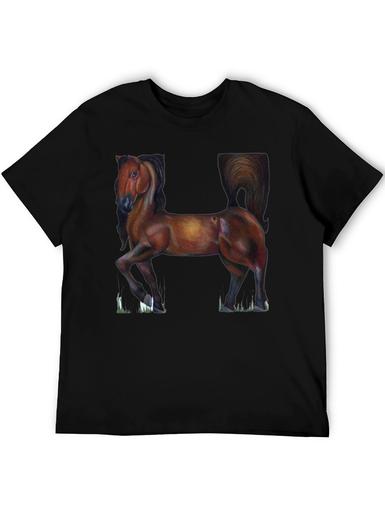 Horse Graphic Tee - Classic Black Cotton