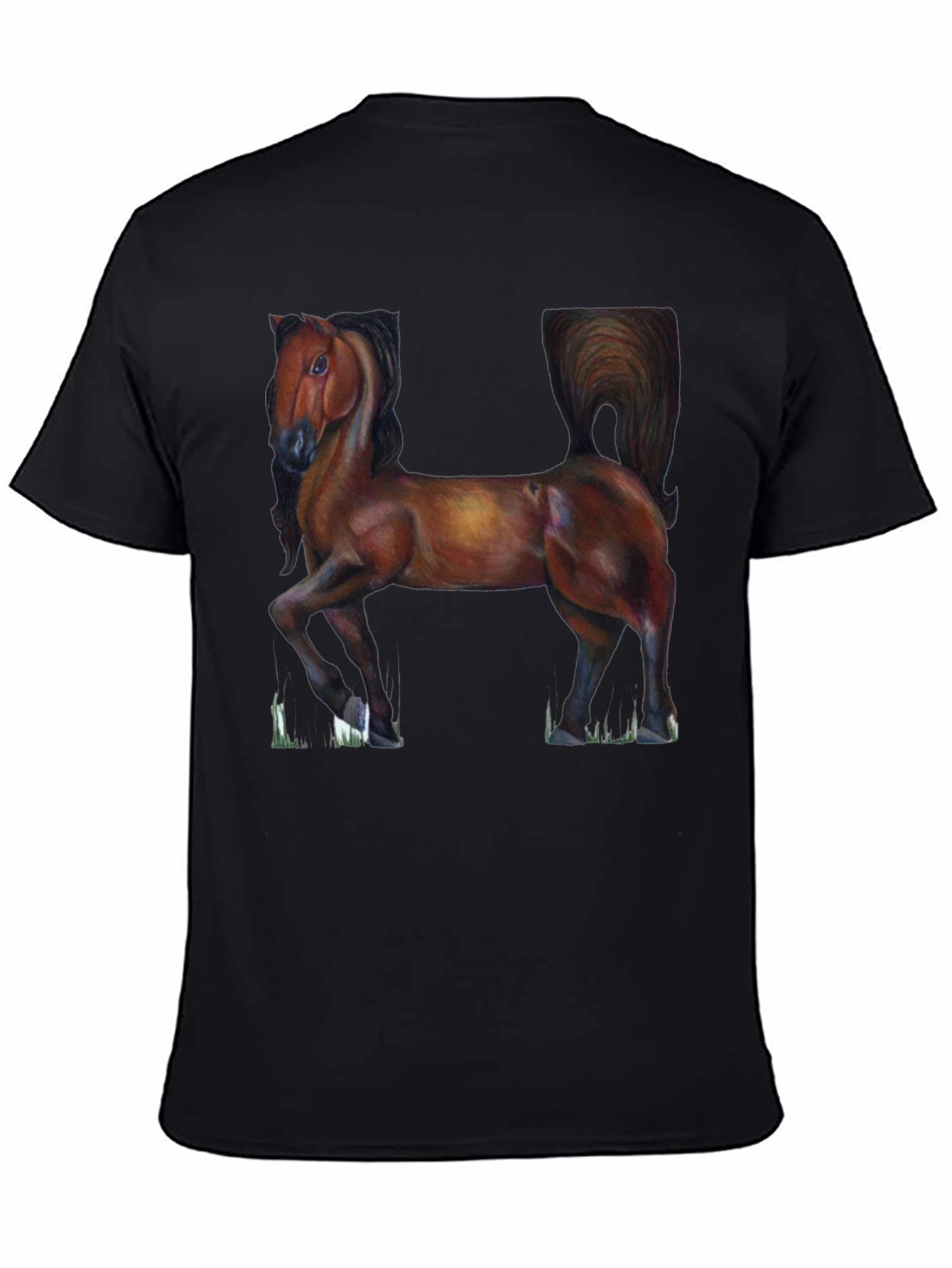 Horse Graphic Tee - Classic Black Cotton