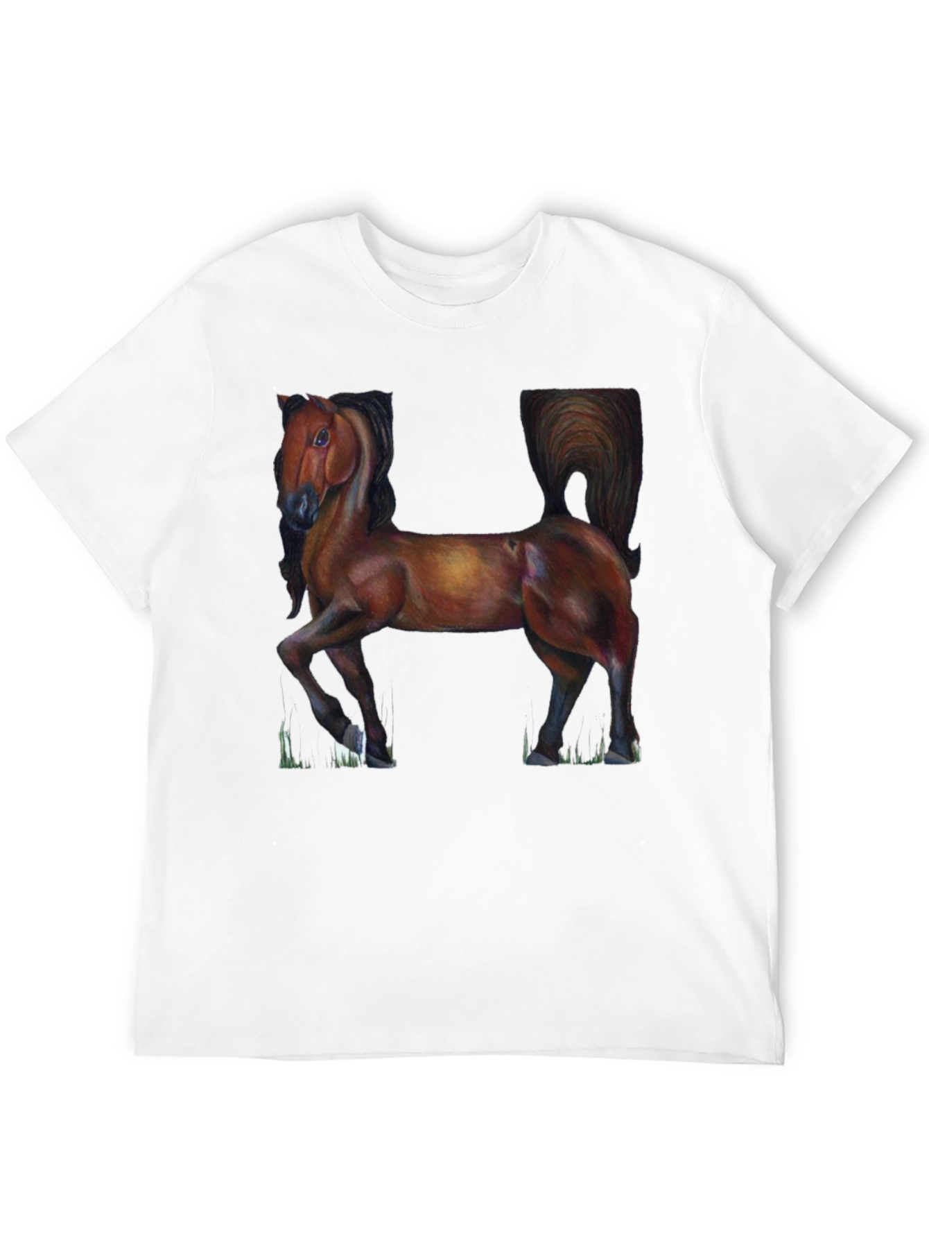 Horse Graphic Tee - Classic Black Cotton