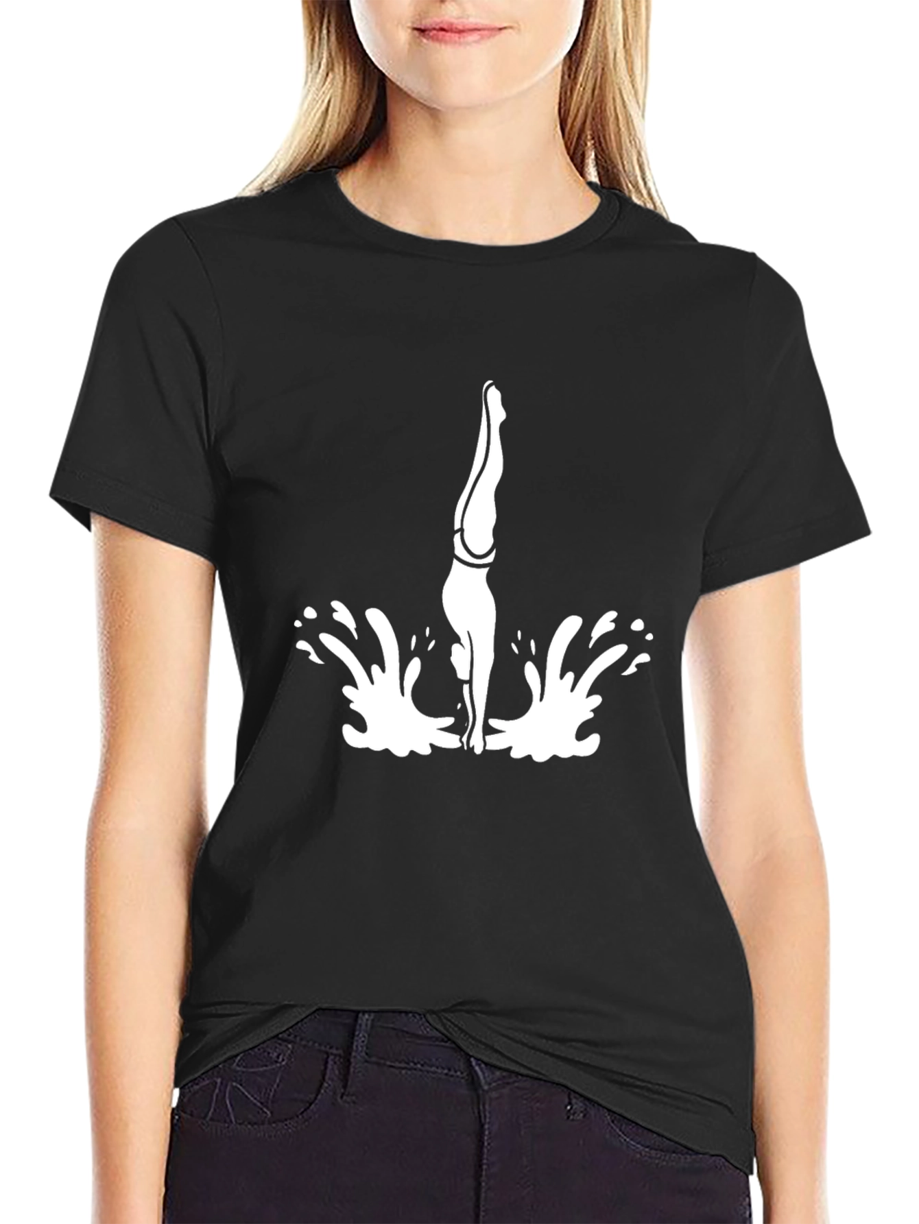 Diving T-Shirt - Black Cotton Tee