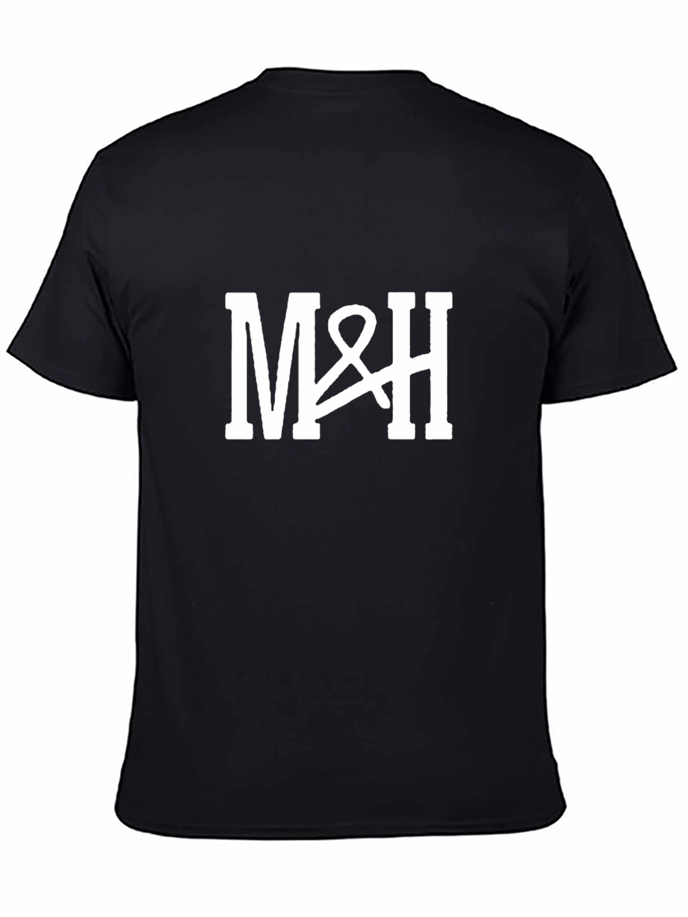 M&H Graphic Tee - Black Cotton Blend Casual T-Shirt