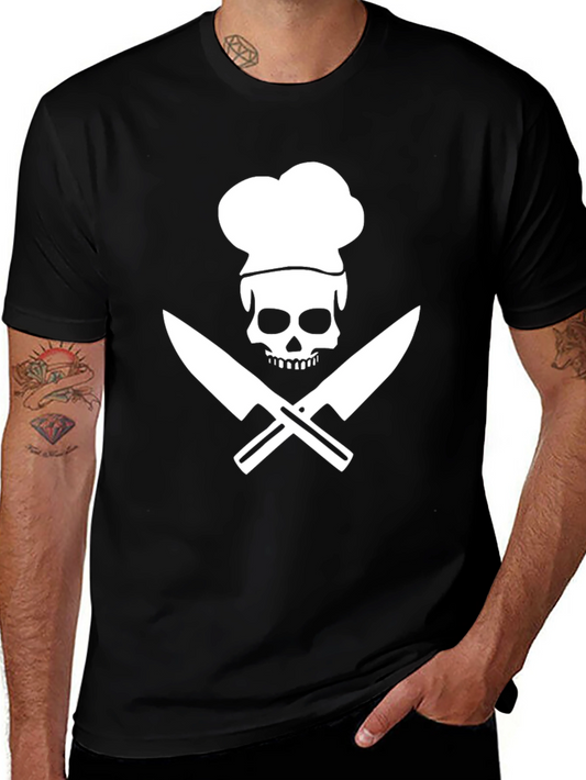 Chef Skull Graphic T-Shirt - Culinary Pirate Tee