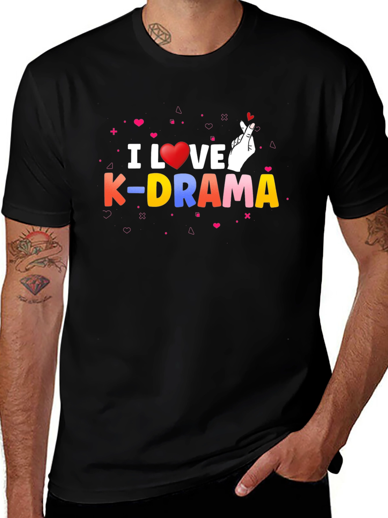 I Love K-Drama Black Graphic Tee