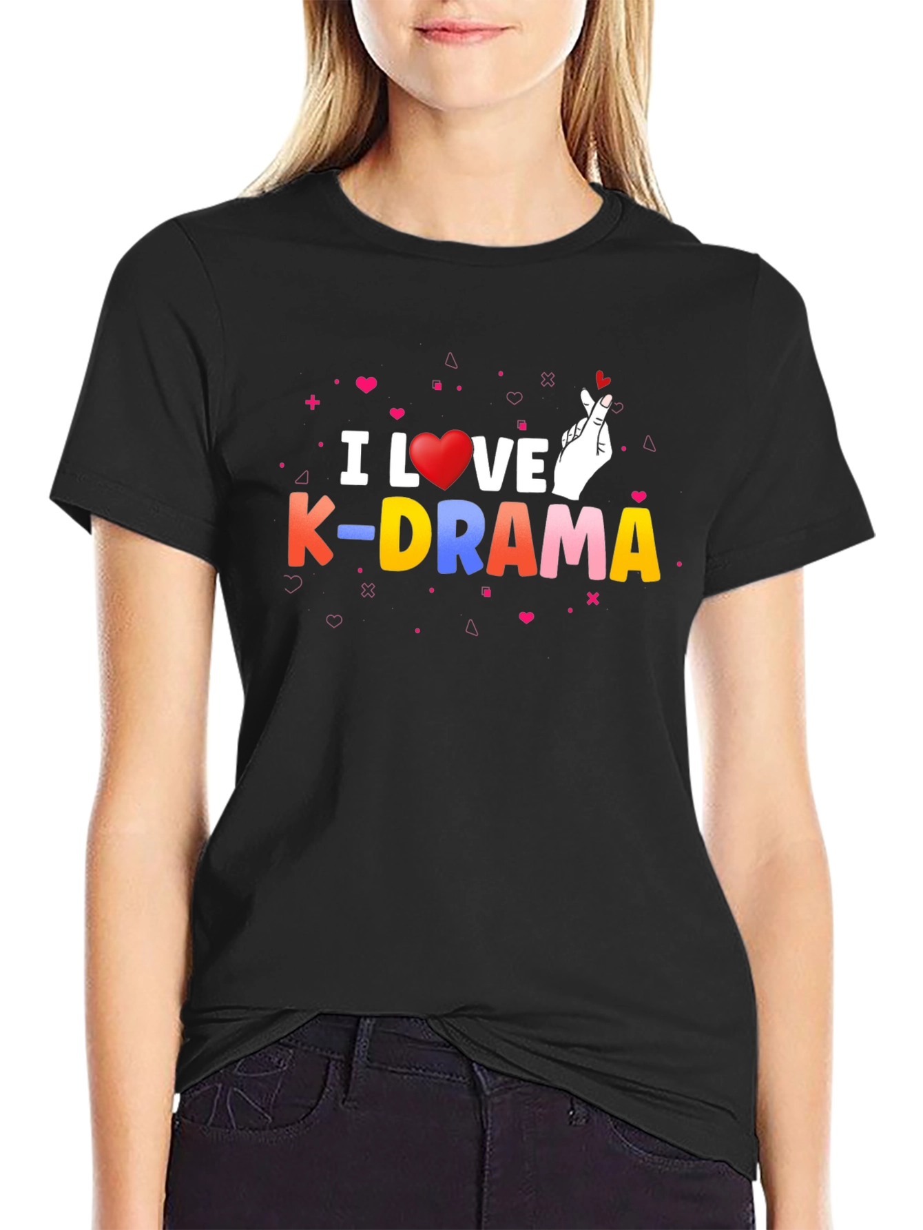 I Love K-Drama Black Graphic Tee