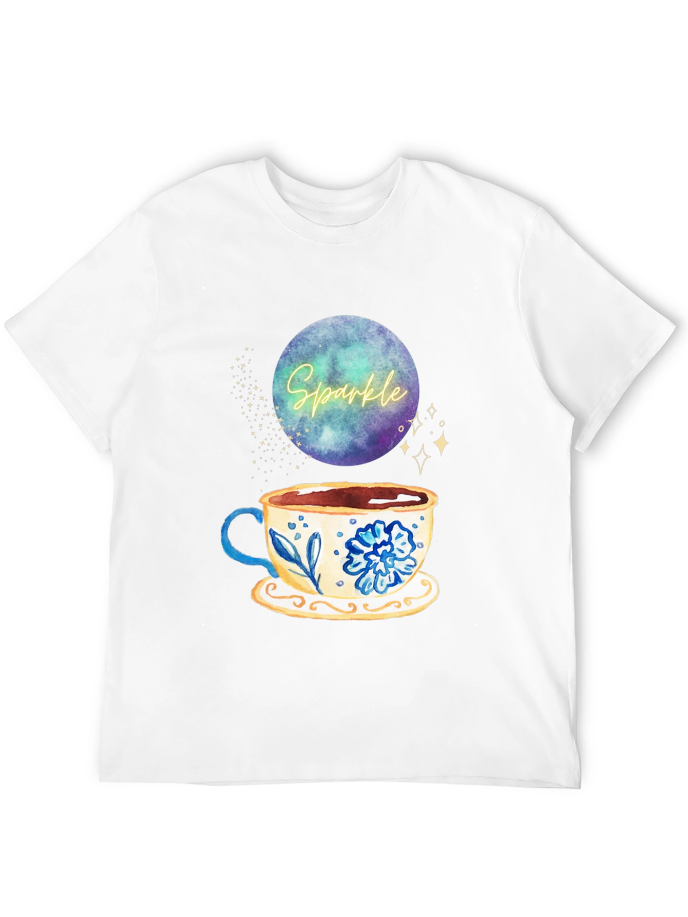 Sparkle Tea Cup Graphic Tee - Stylish Comfort