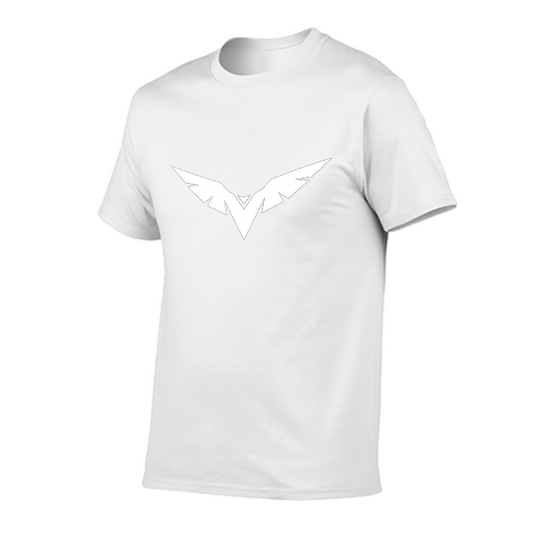 Black Wing Symbol Sweatshirt, Minimal White Flying Emblem Graphic Crewneck, Dark Aesthetic Streetwear Pullover, Bold Geometric Icon Hoodie Alternative