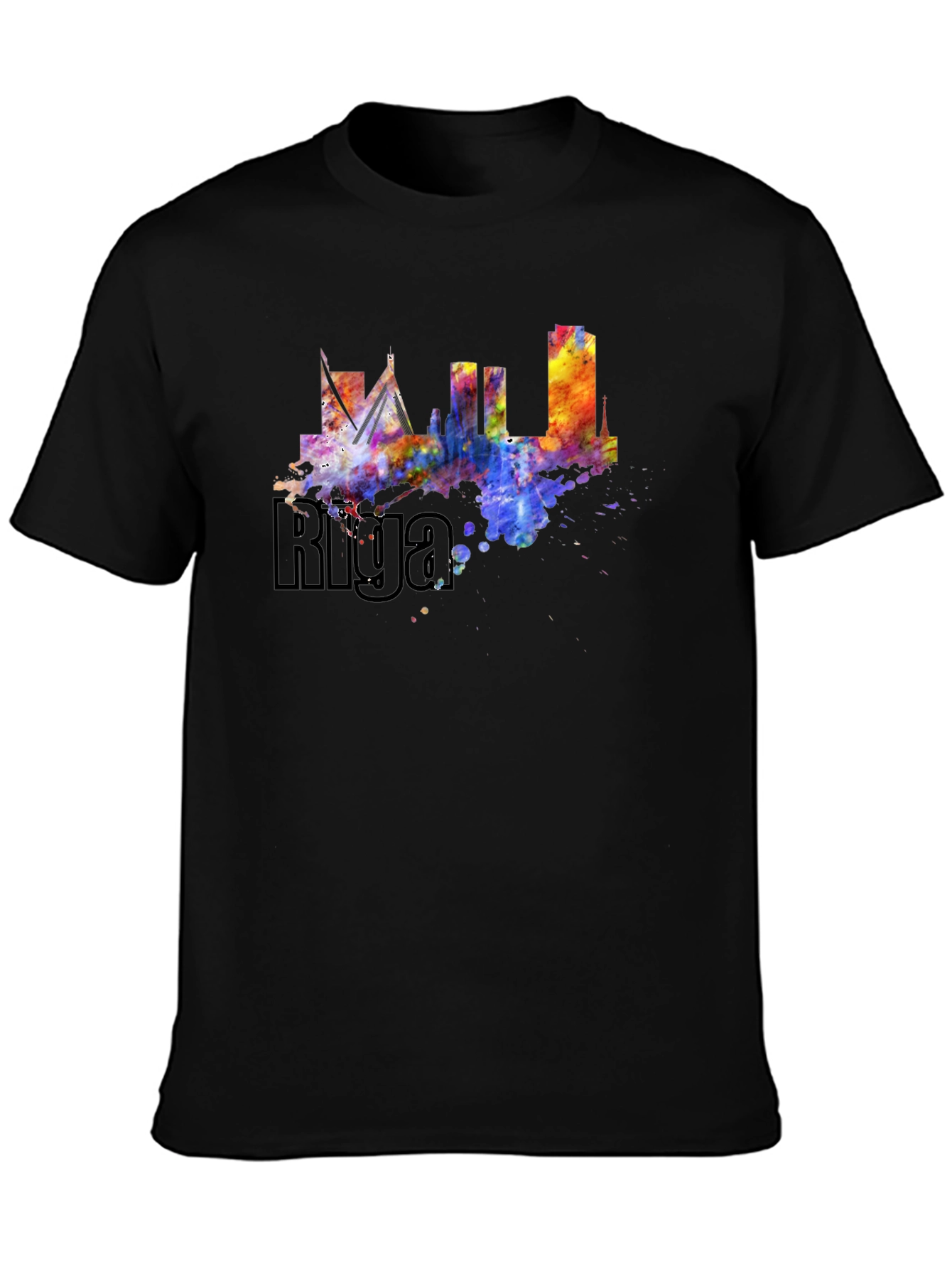 Riga Skyline Watercolor T-Shirt