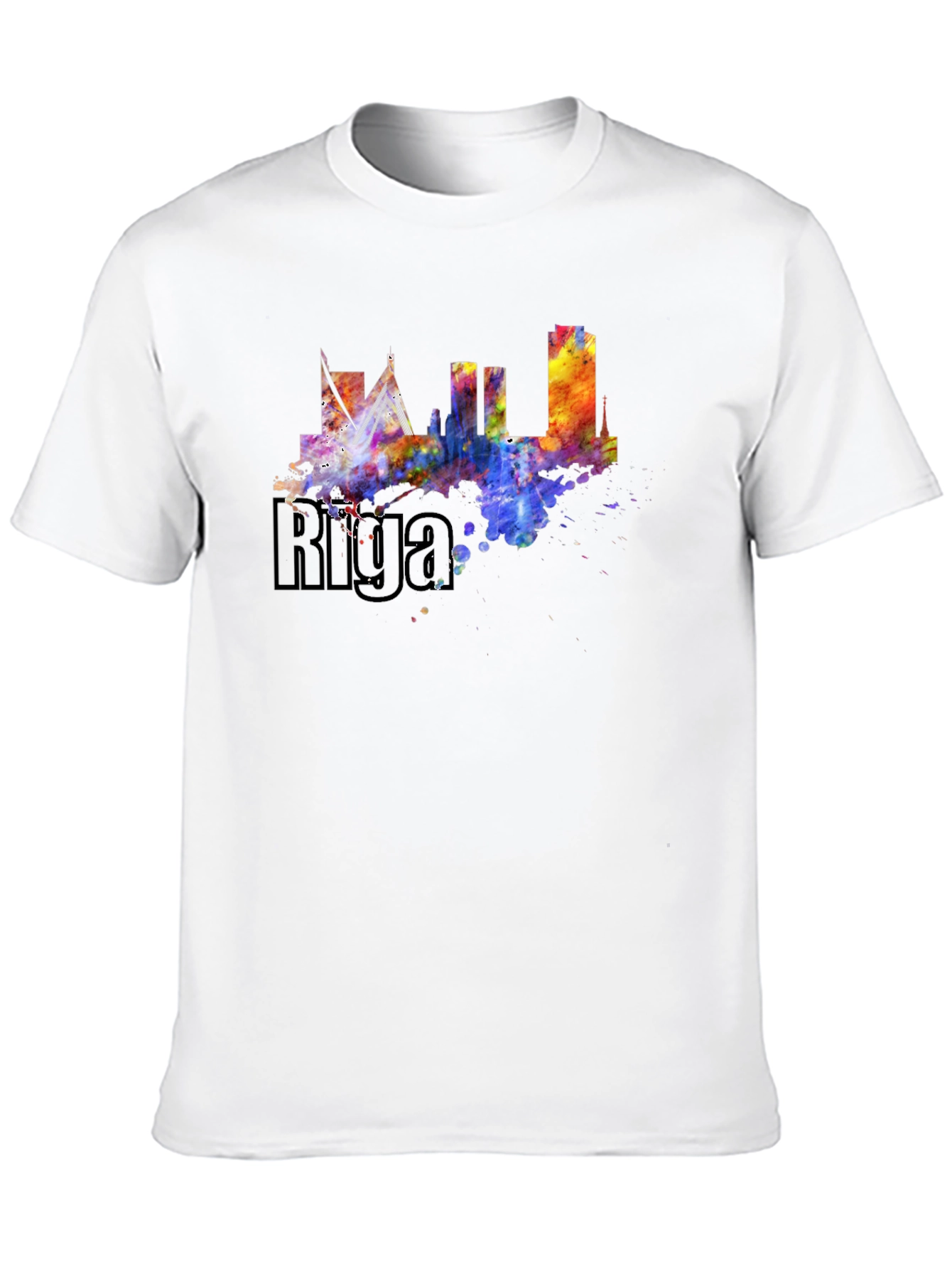 Riga Skyline Watercolor T-Shirt