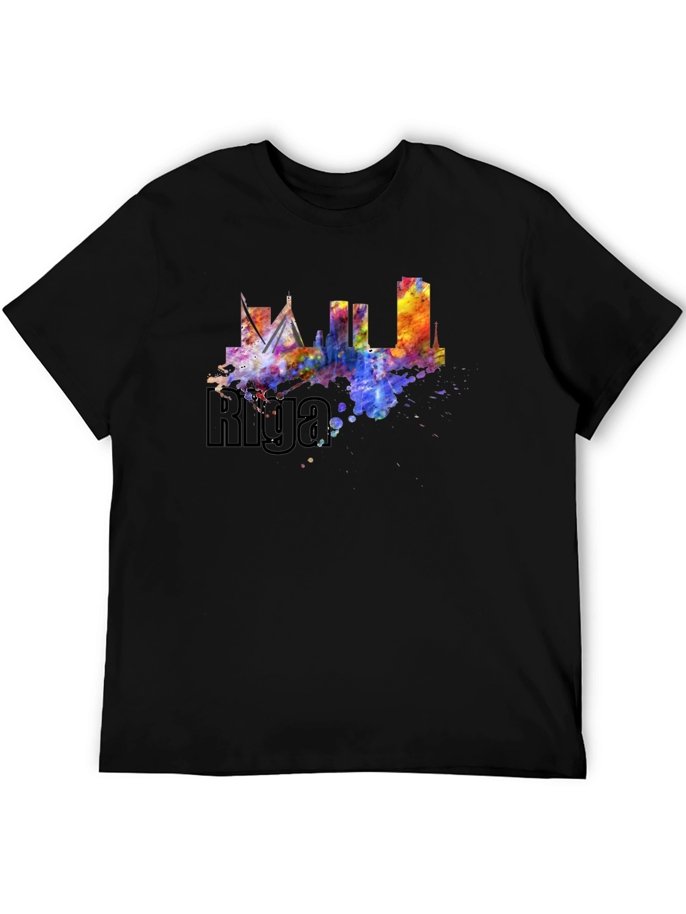 Riga Skyline Watercolor T-Shirt