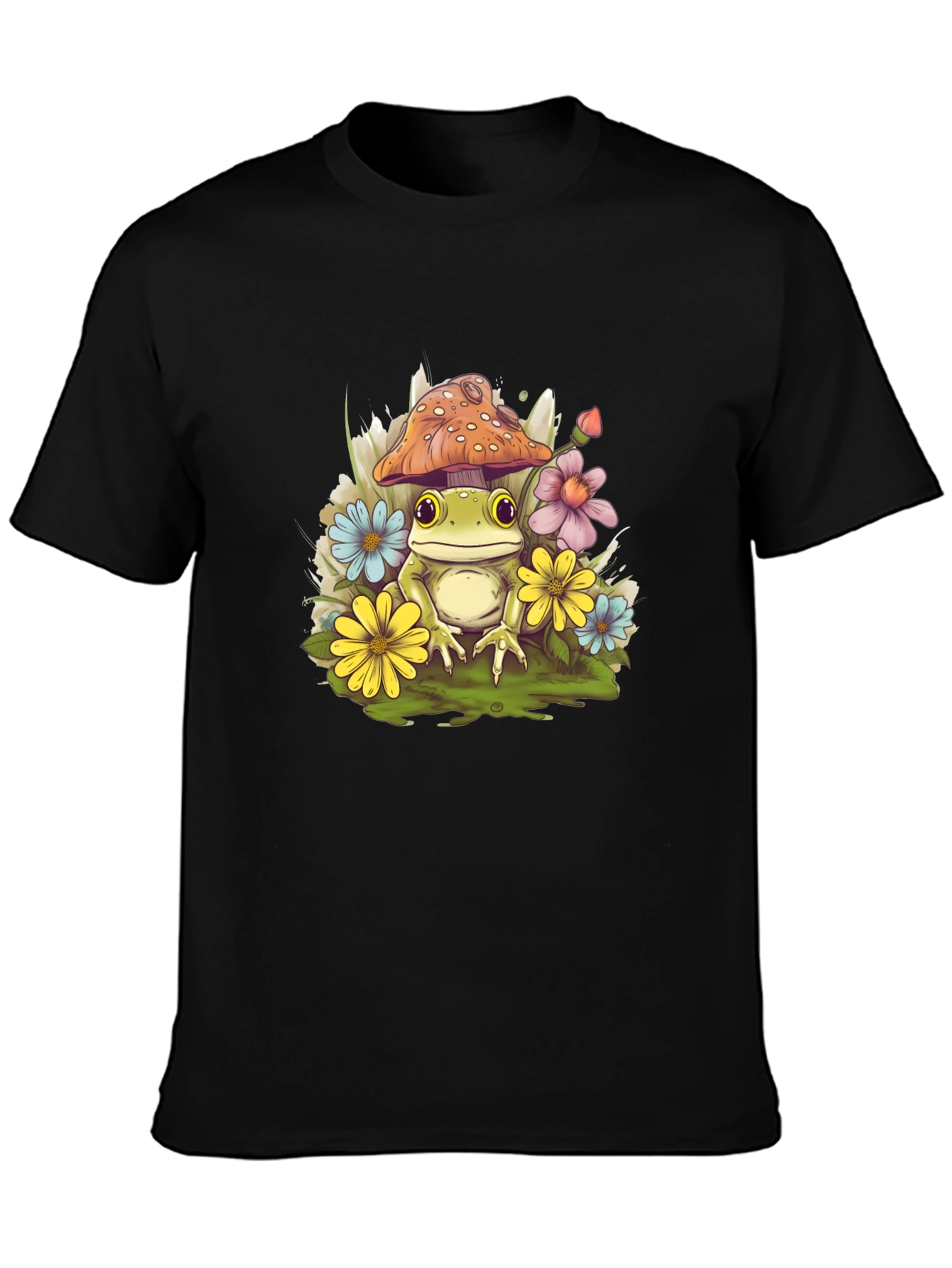 Mushroom Frog Graphic Tee - Whimsical Comfort
