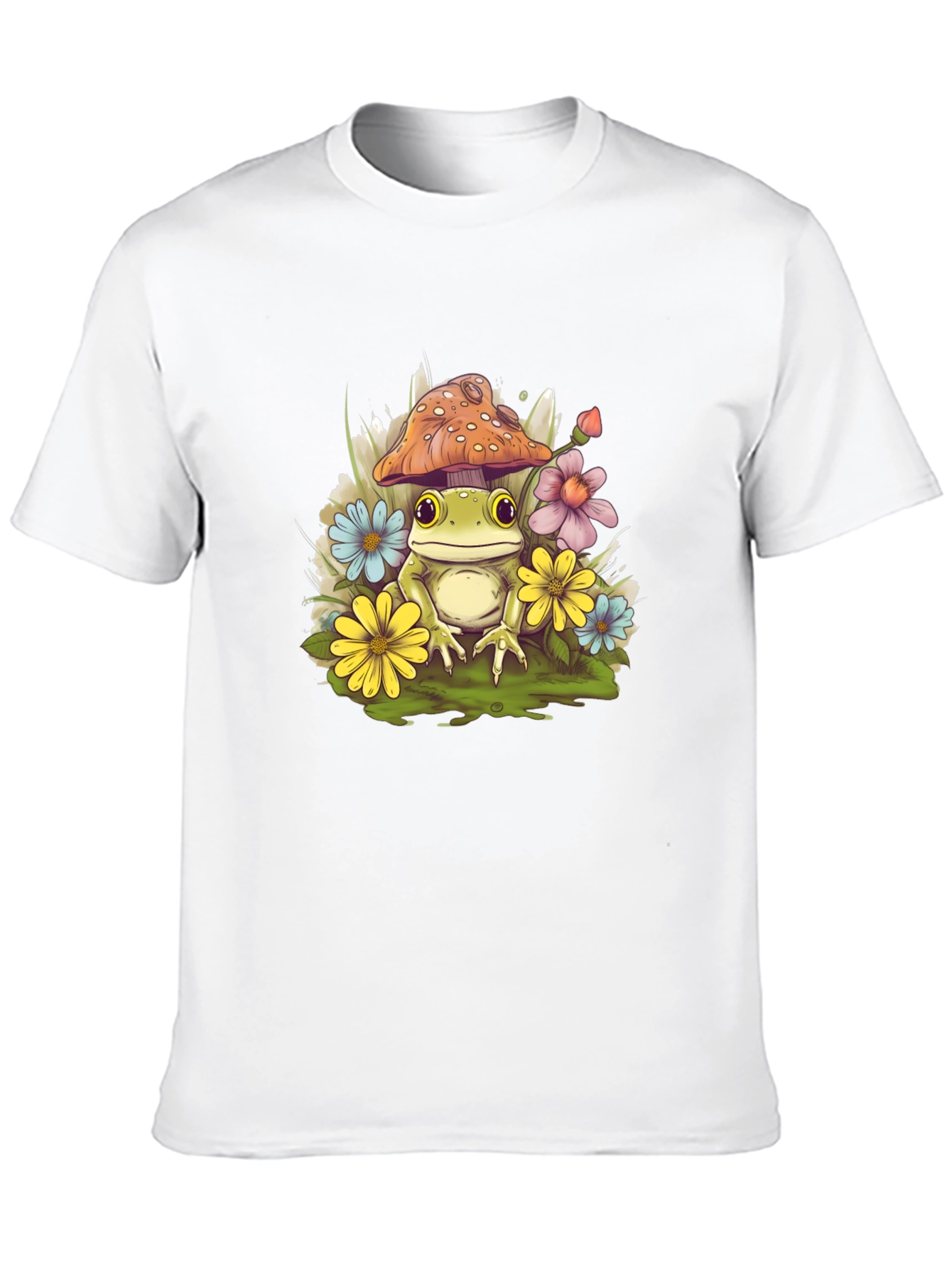 Mushroom Frog Graphic Tee - Whimsical Comfort