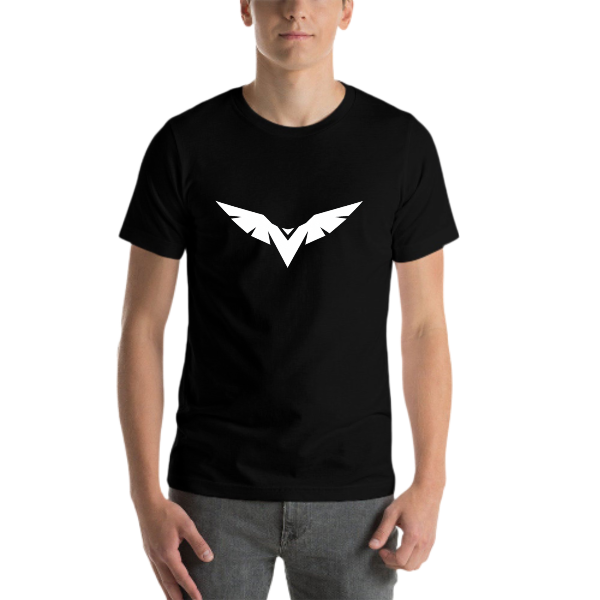 Black Wing Symbol Sweatshirt, Minimal White Flying Emblem Graphic Crewneck, Dark Aesthetic Streetwear Pullover, Bold Geometric Icon Hoodie Alternative