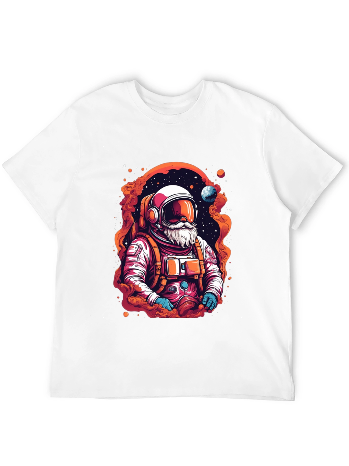 Santa Astronaut Graphic Tee - Cosmic Holiday Style