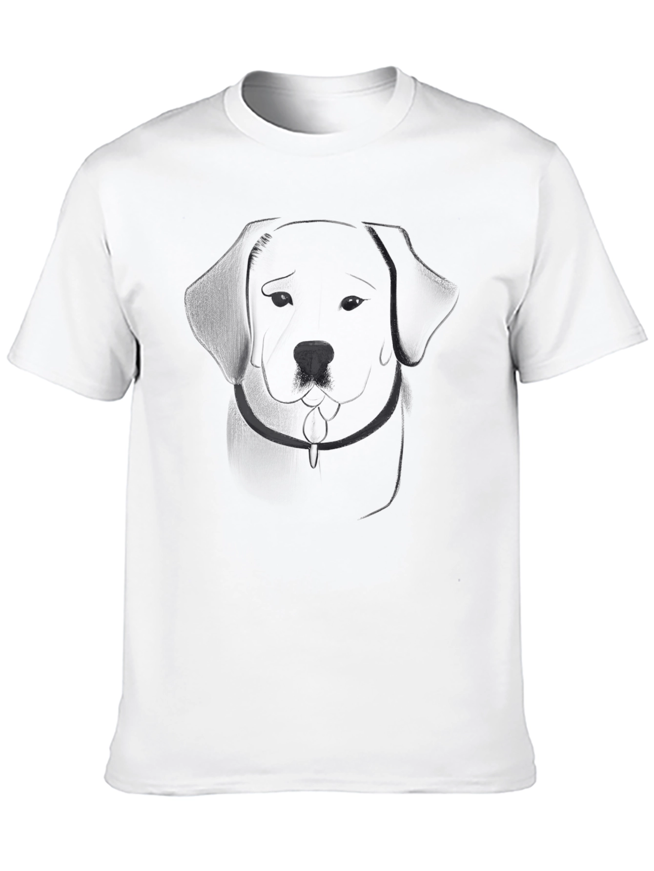 Mens Black Graphic Tee - Dog Outline