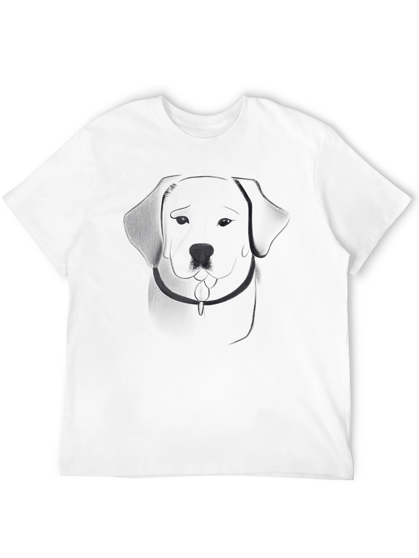 Mens Black Graphic Tee - Dog Outline