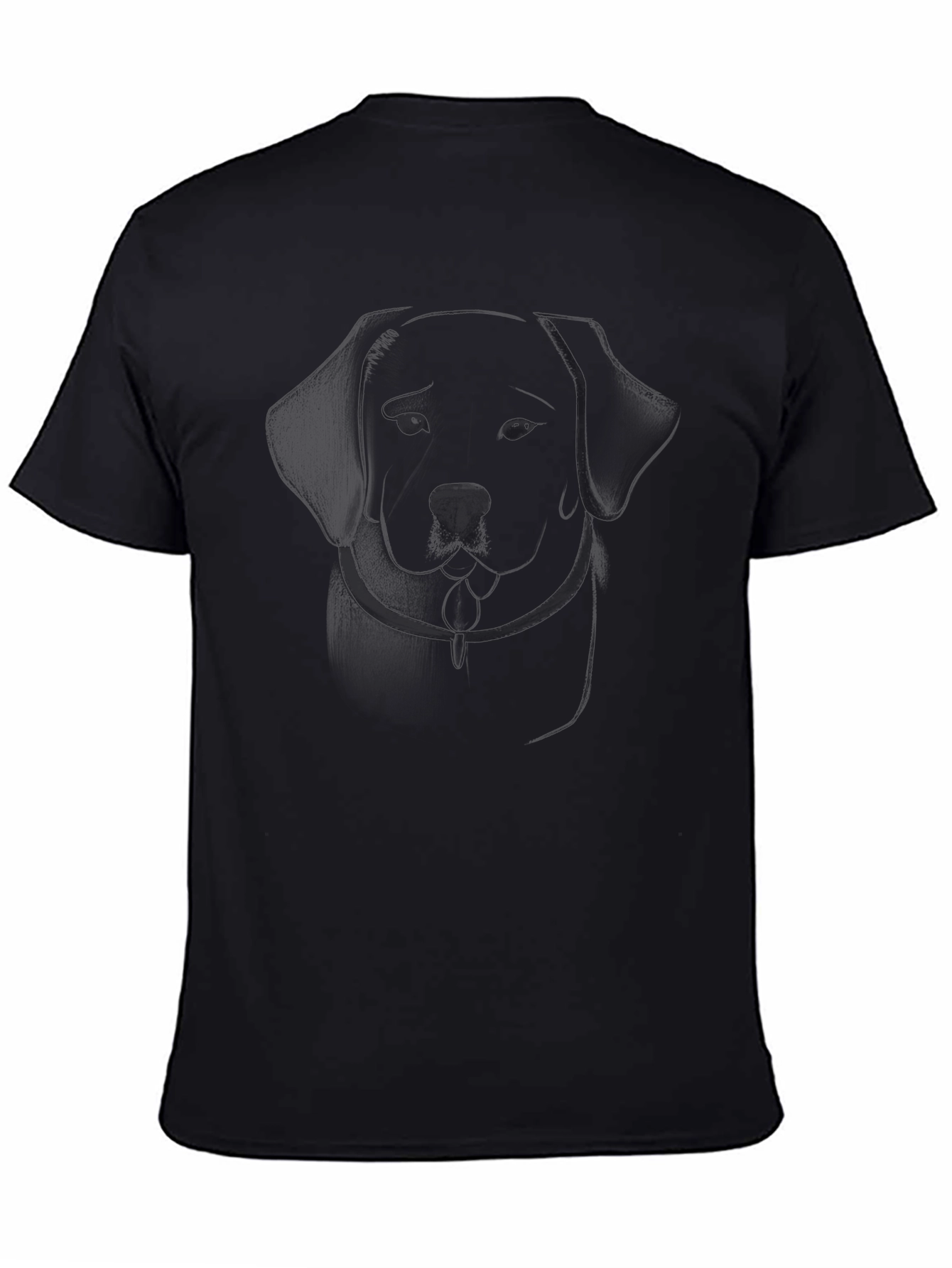 Mens Black Graphic Tee - Dog Outline