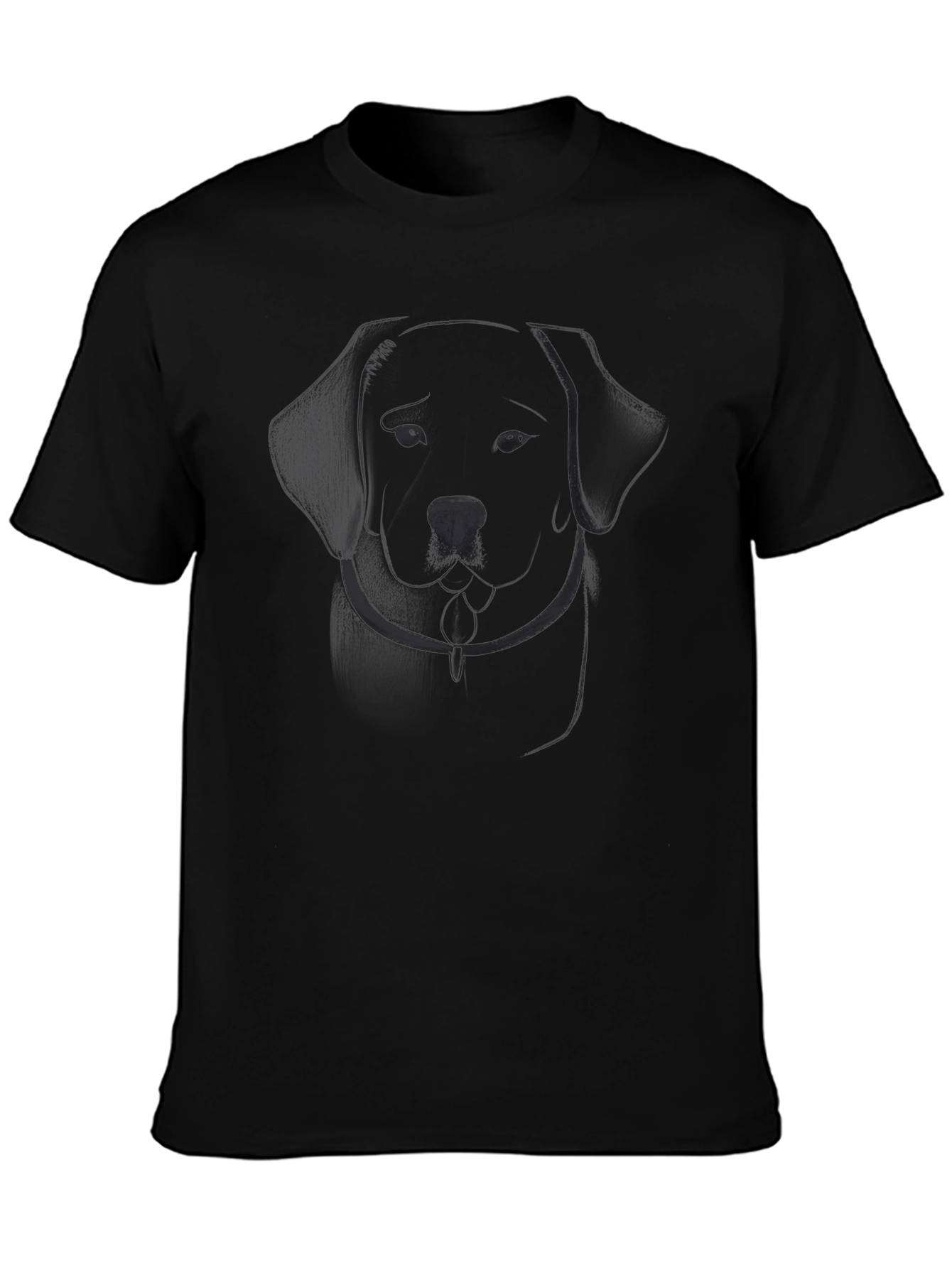 Mens Black Graphic Tee - Dog Outline