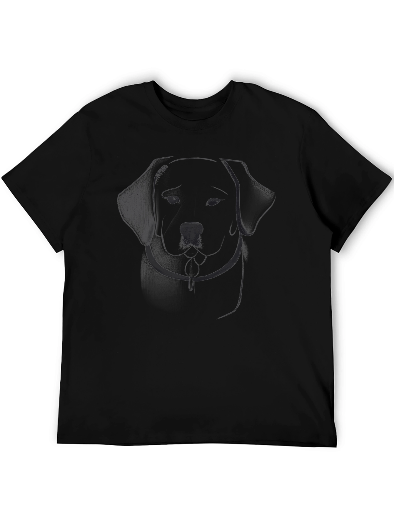 Mens Black Graphic Tee - Dog Outline
