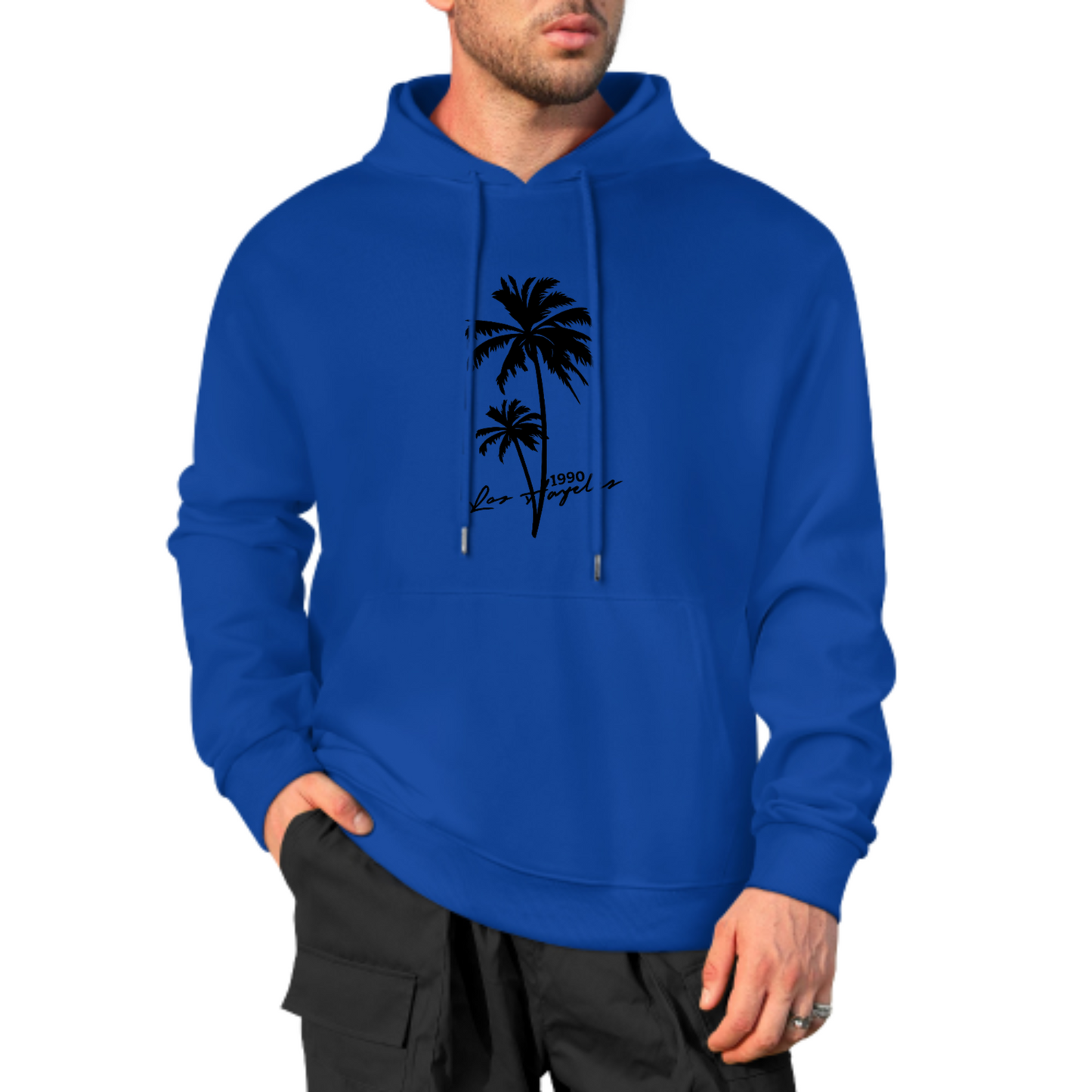Palm Tree Graphic Hoodie, Summer Vibes Sweatshirt, Stylish Black Hoodie for Beach Lovers, Casual & Trendy Streetwear, Unisex Fashion Hoodie
