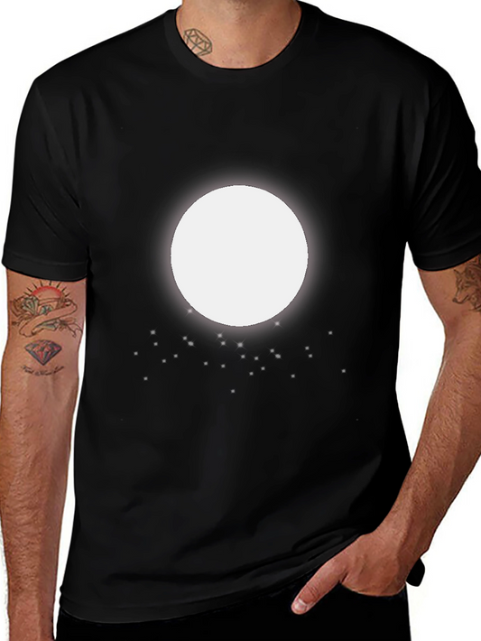 Abstract Circle Graphic Black T-Shirt