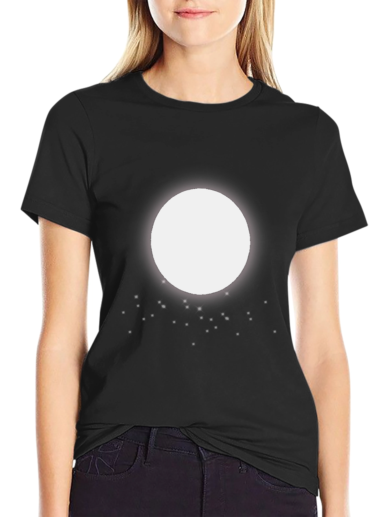 Abstract Circle Graphic Black T-Shirt