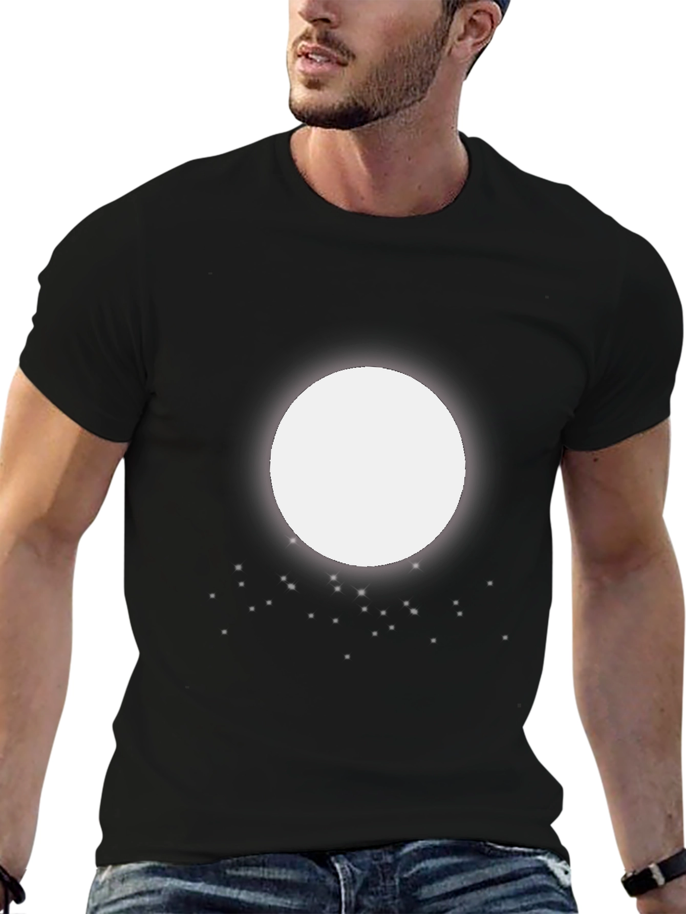 Abstract Circle Graphic Black T-Shirt
