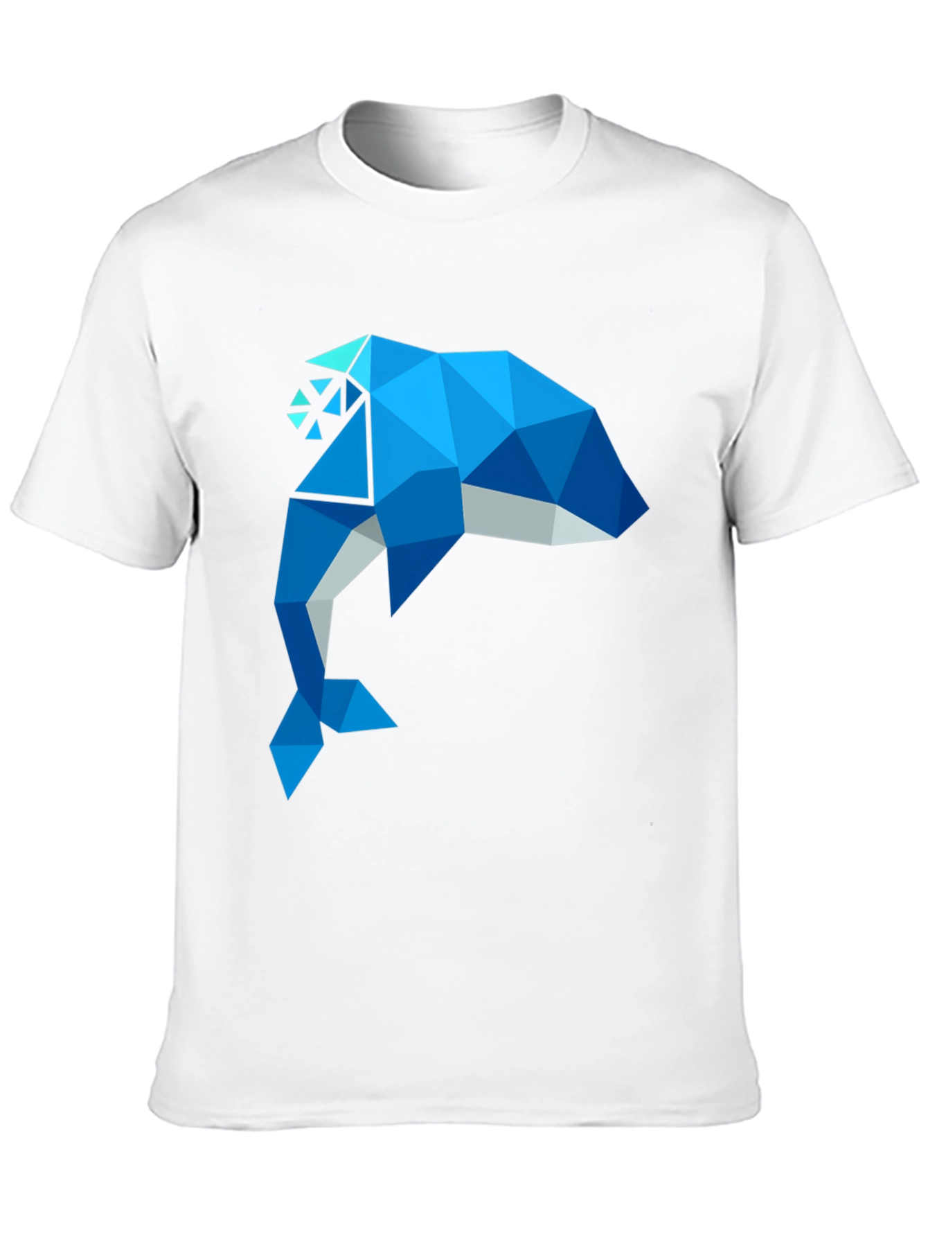 Geometric Dolphin Graphic T-Shirt - Stylish Mens Tee