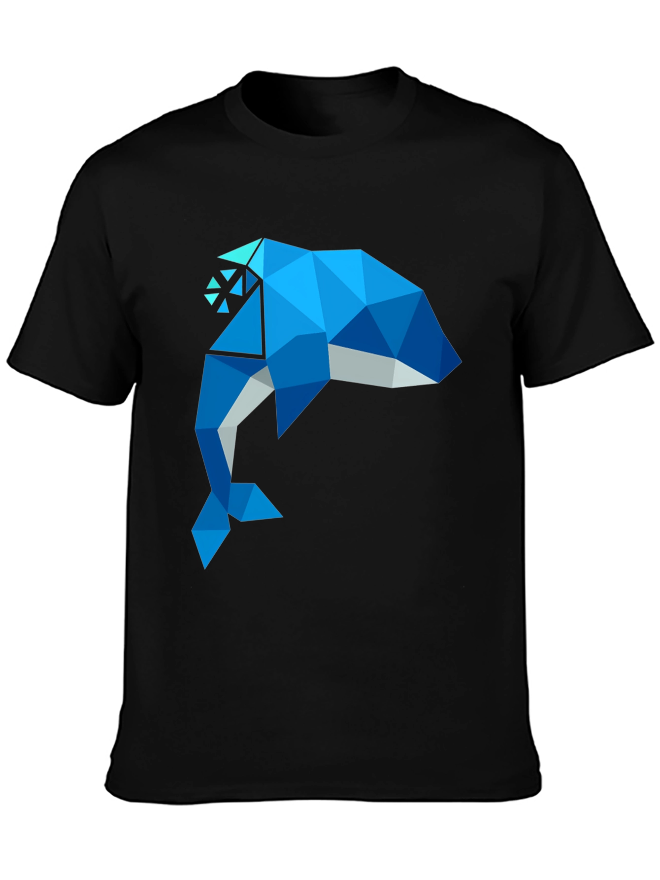 Geometric Dolphin Graphic T-Shirt - Stylish Mens Tee