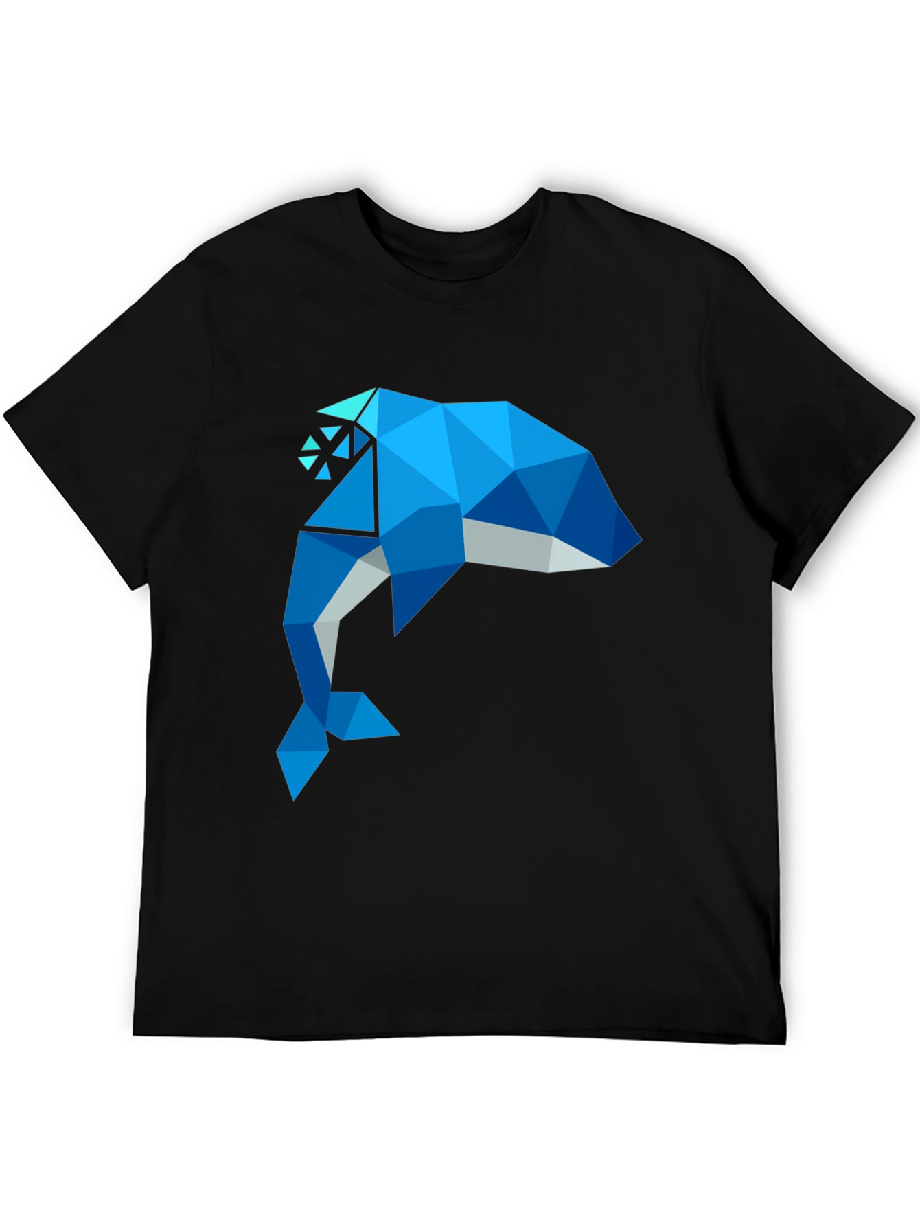 Geometric Dolphin Graphic T-Shirt - Stylish Mens Tee
