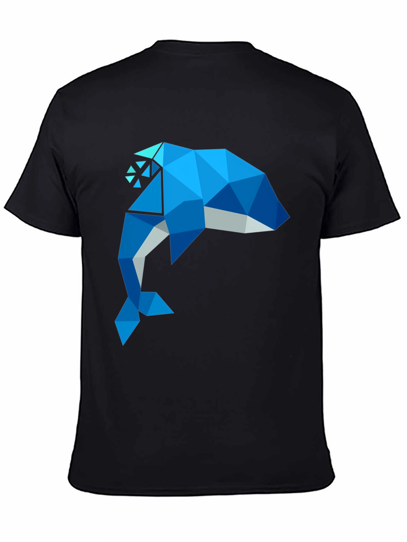 Geometric Dolphin Graphic T-Shirt - Stylish Mens Tee