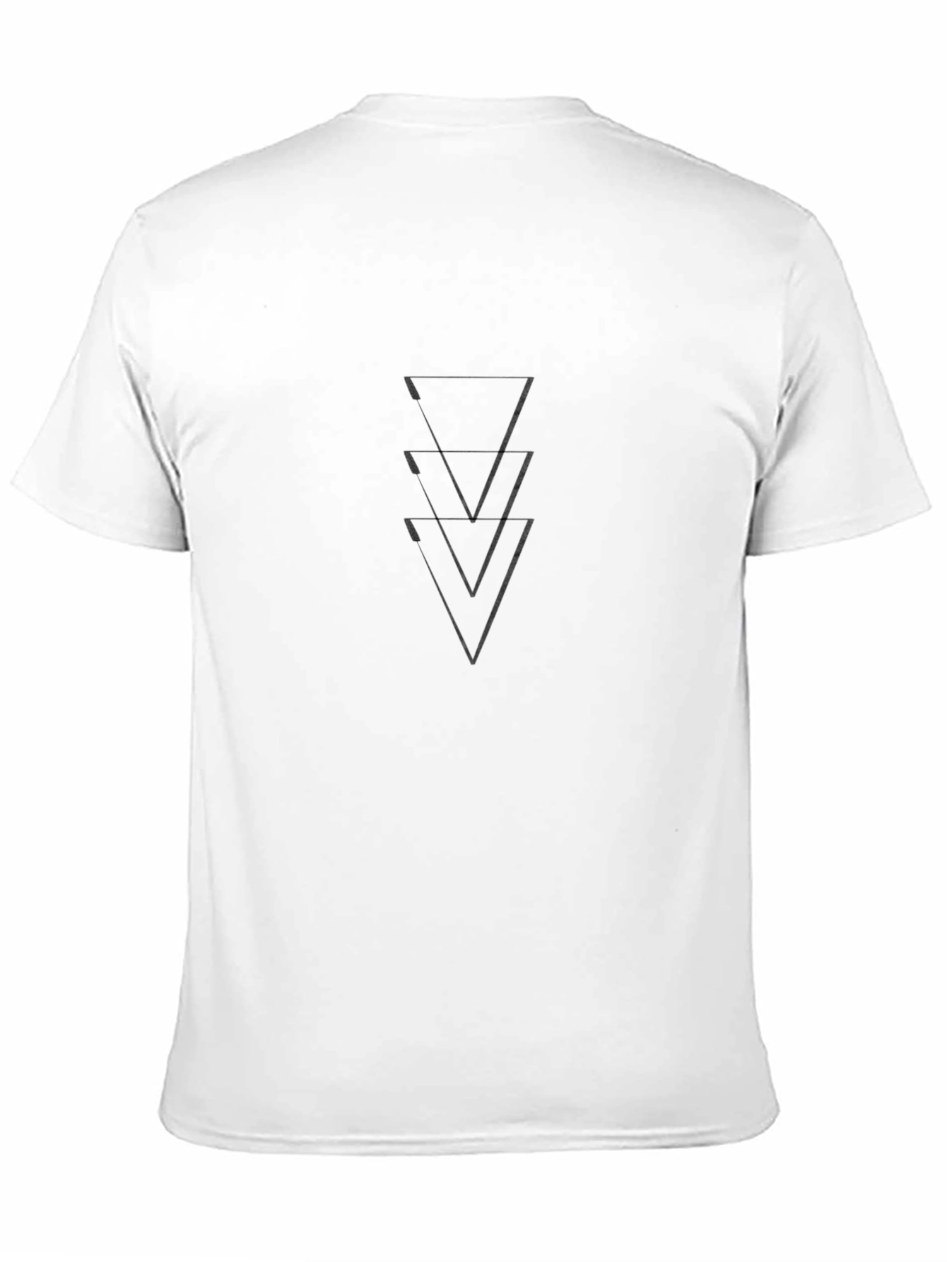Minimalist Triangle Stack Black T-Shirt