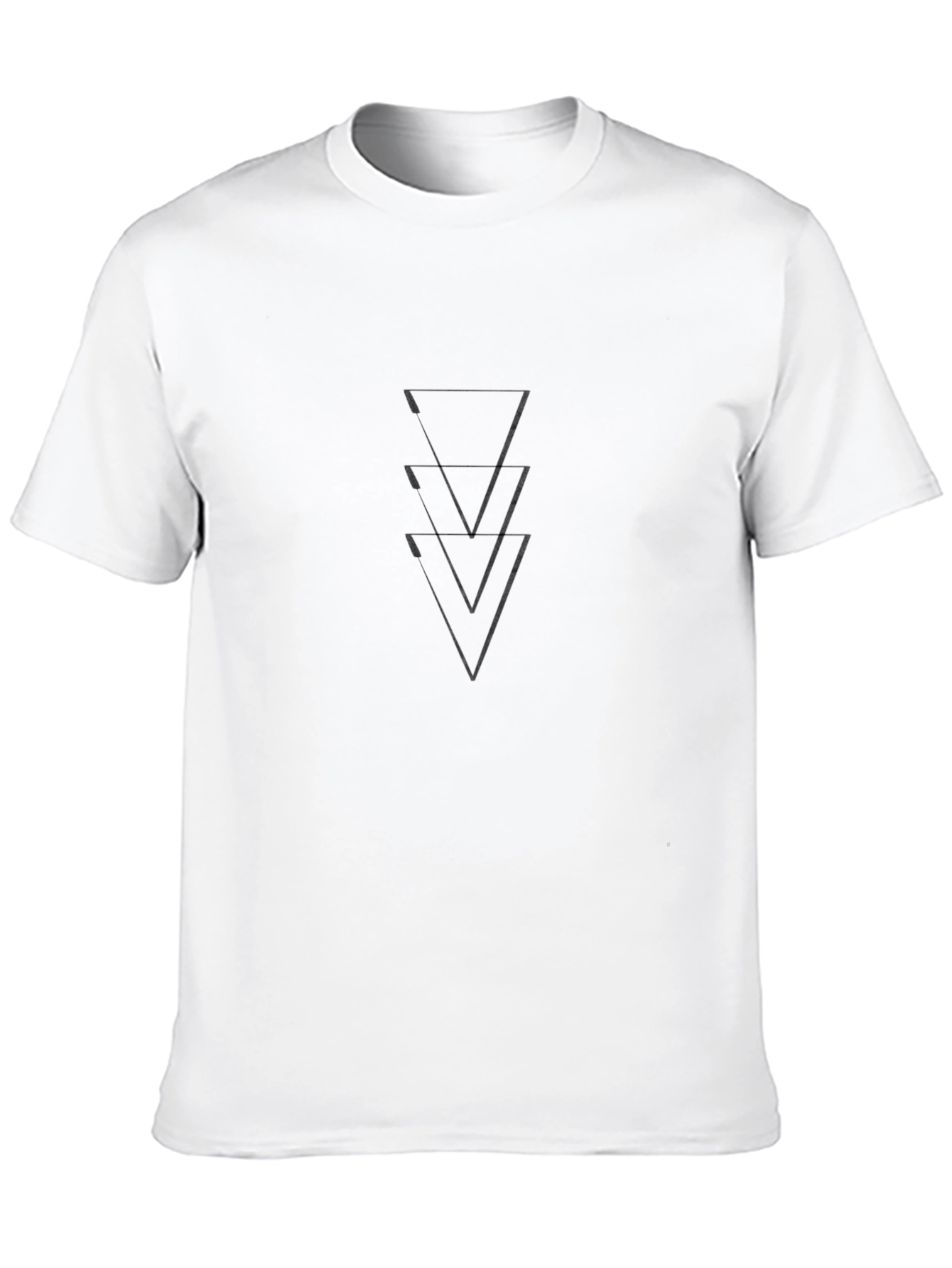 Minimalist Triangle Stack Black T-Shirt