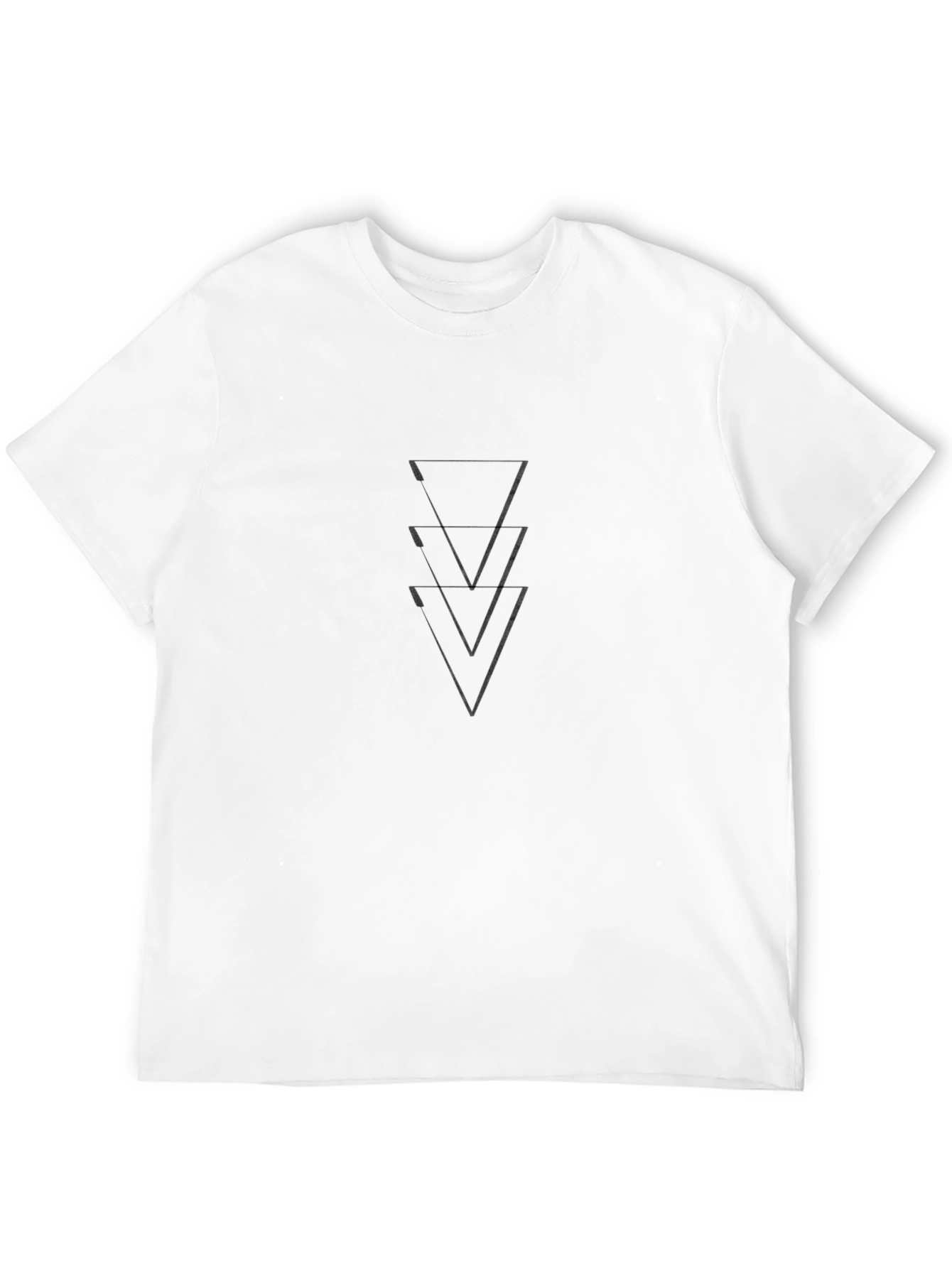 Minimalist Triangle Stack Black T-Shirt