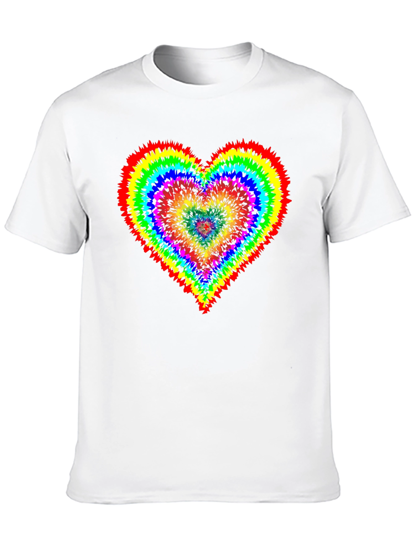 Rainbow Heart Graphic Tee - Black Cotton Shirt