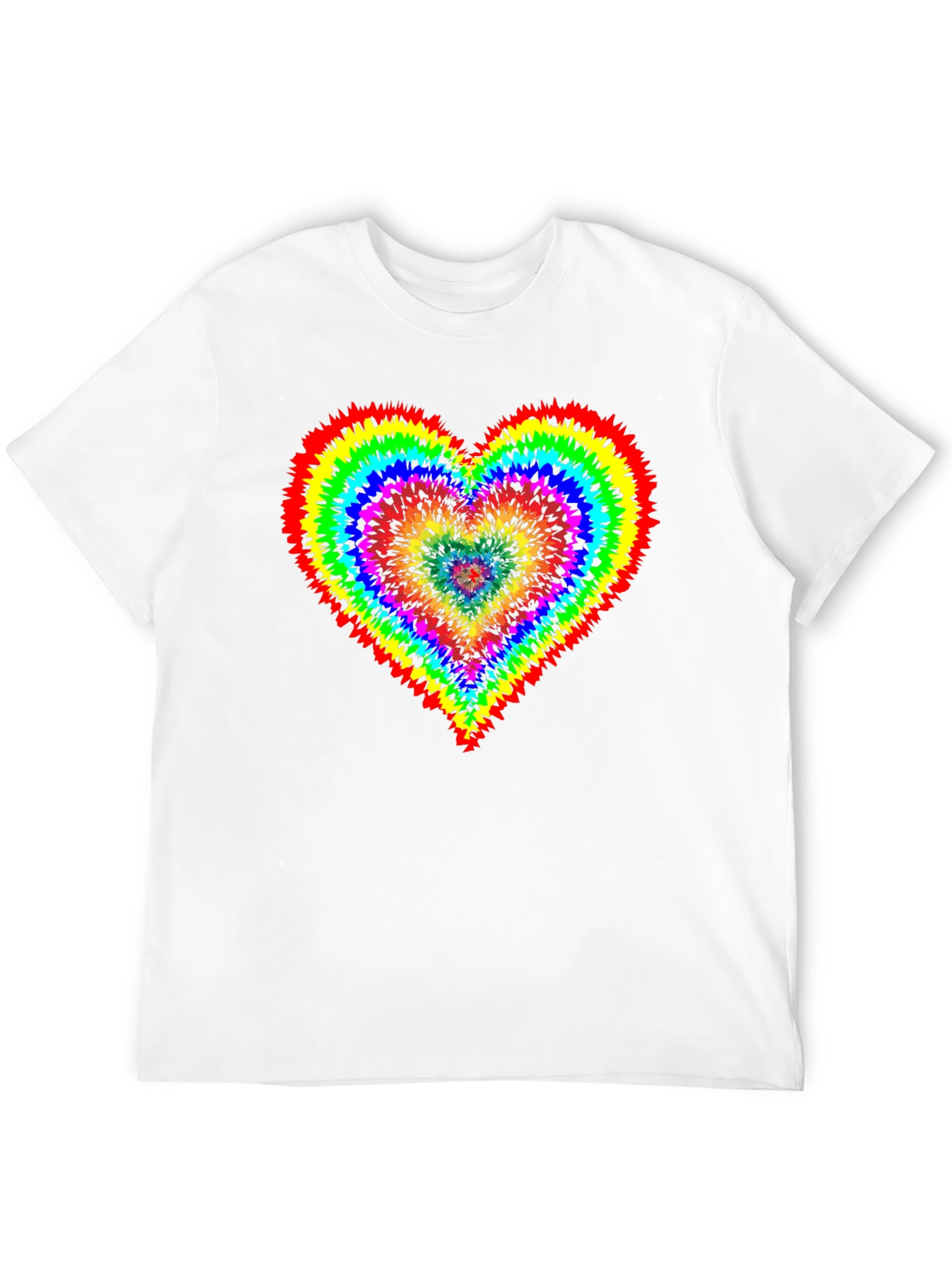 Rainbow Heart Graphic Tee - Black Cotton Shirt