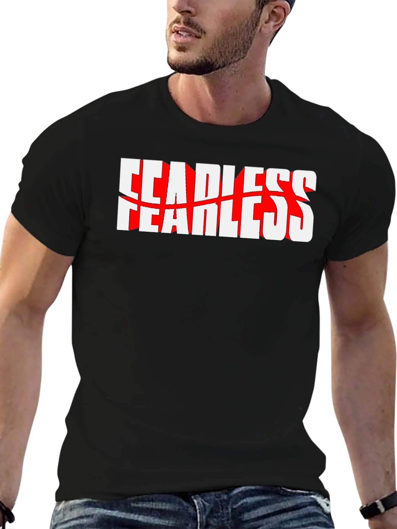 Fearless Graphic Print Black T-Shirt