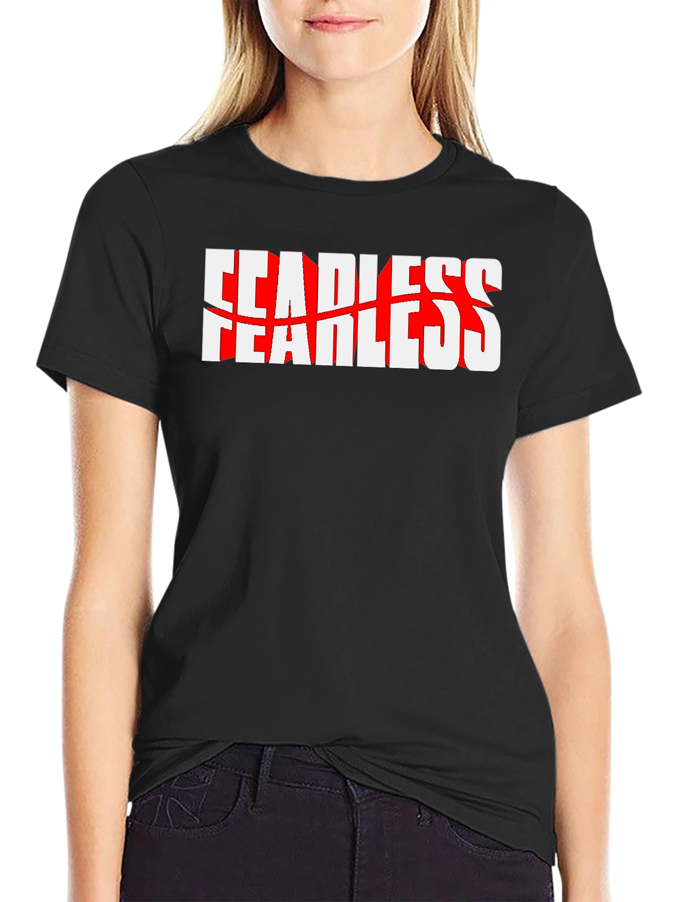 Fearless Graphic Print Black T-Shirt