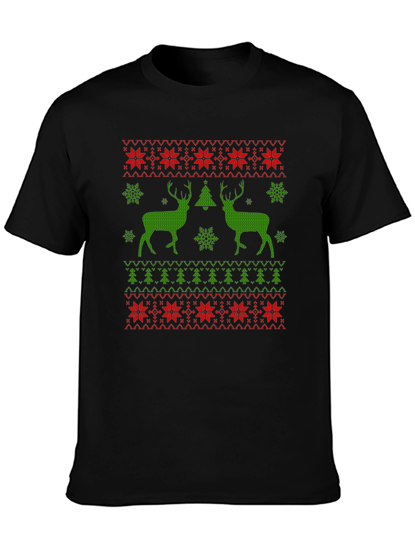 Ugly Christmas Sweater Deer Holiday Tee