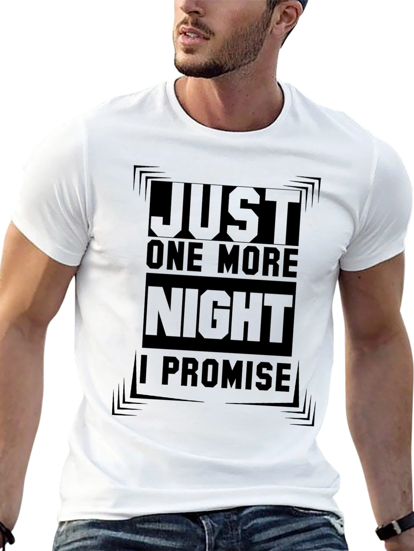 Just One More Night Black Graphic Tee