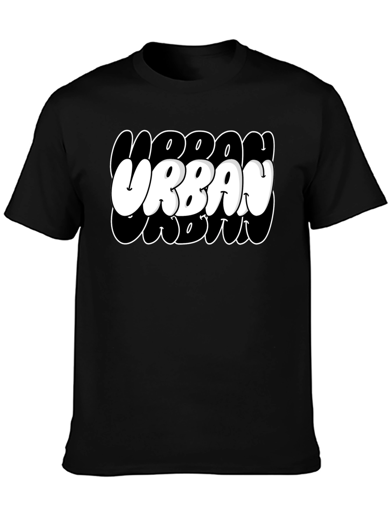 Urban Crew Black Graphic T-Shirt
