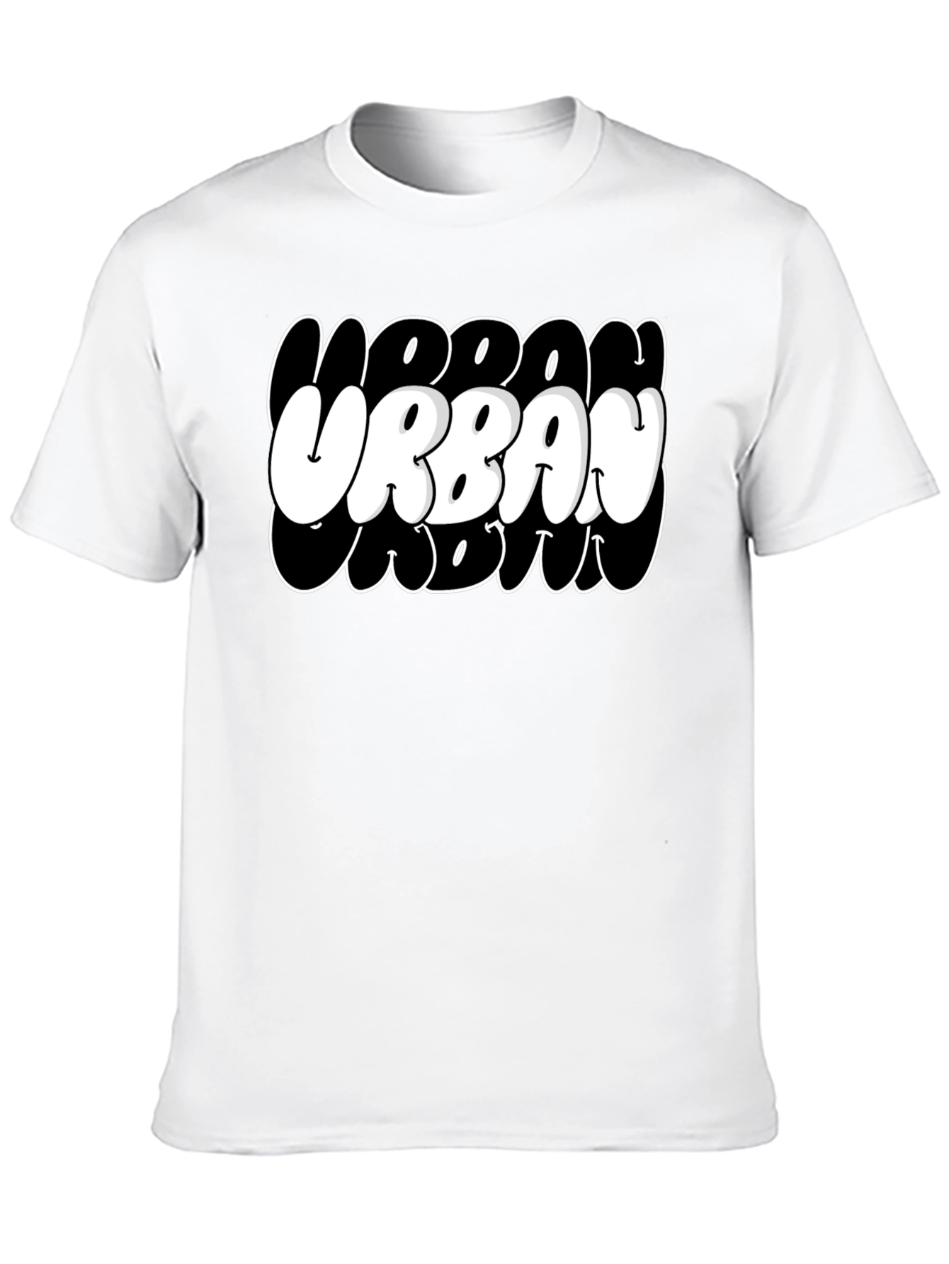 Urban Crew Black Graphic T-Shirt