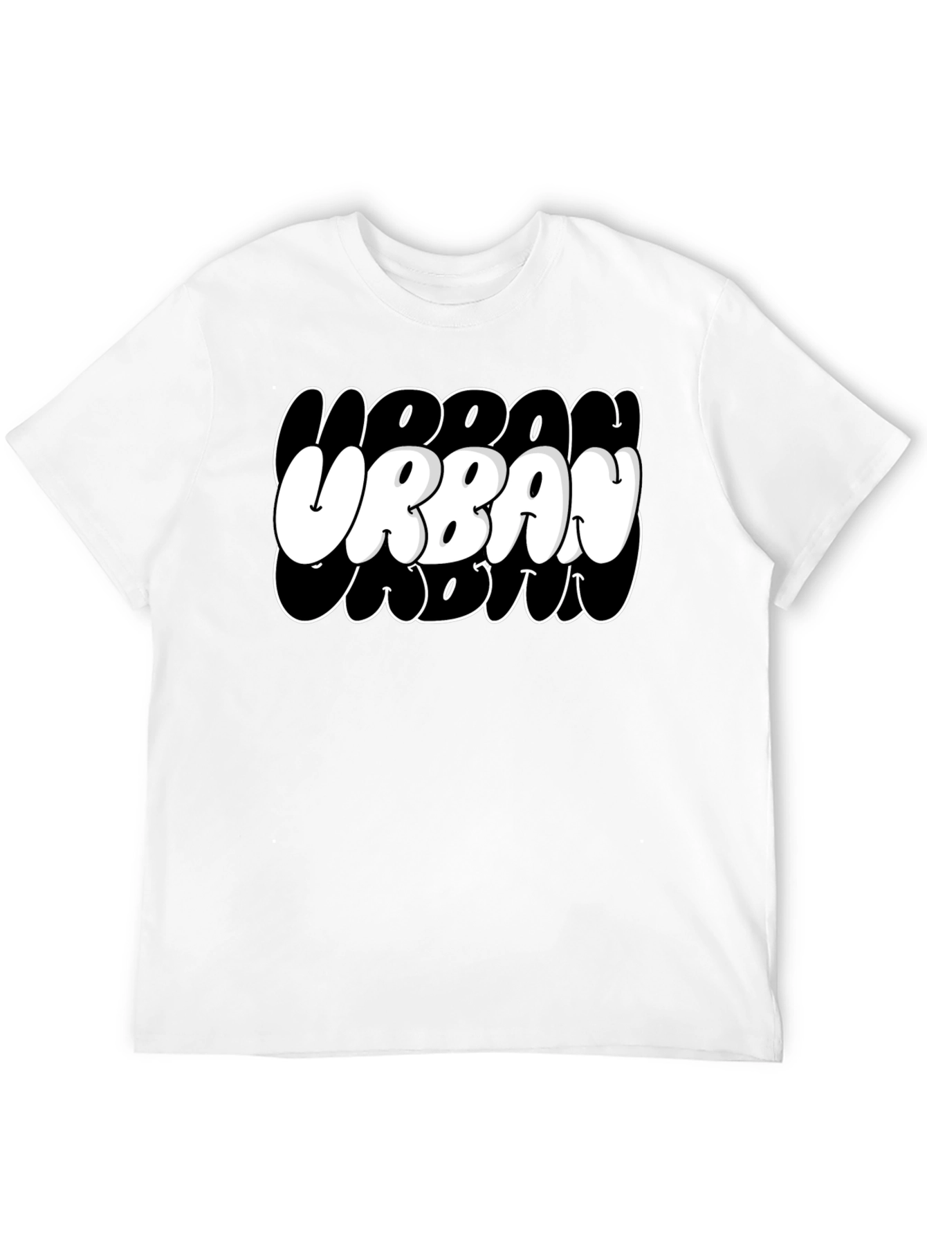 Urban Crew Black Graphic T-Shirt