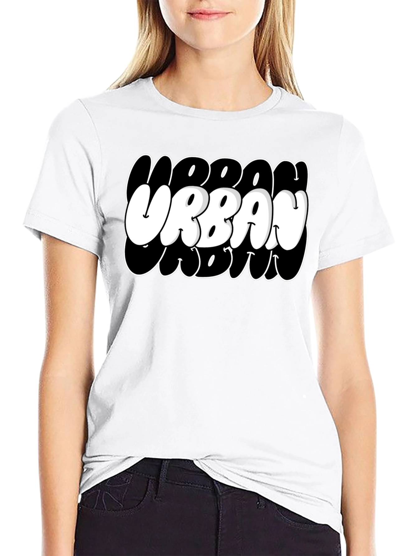 Urban Crew Black Graphic T-Shirt
