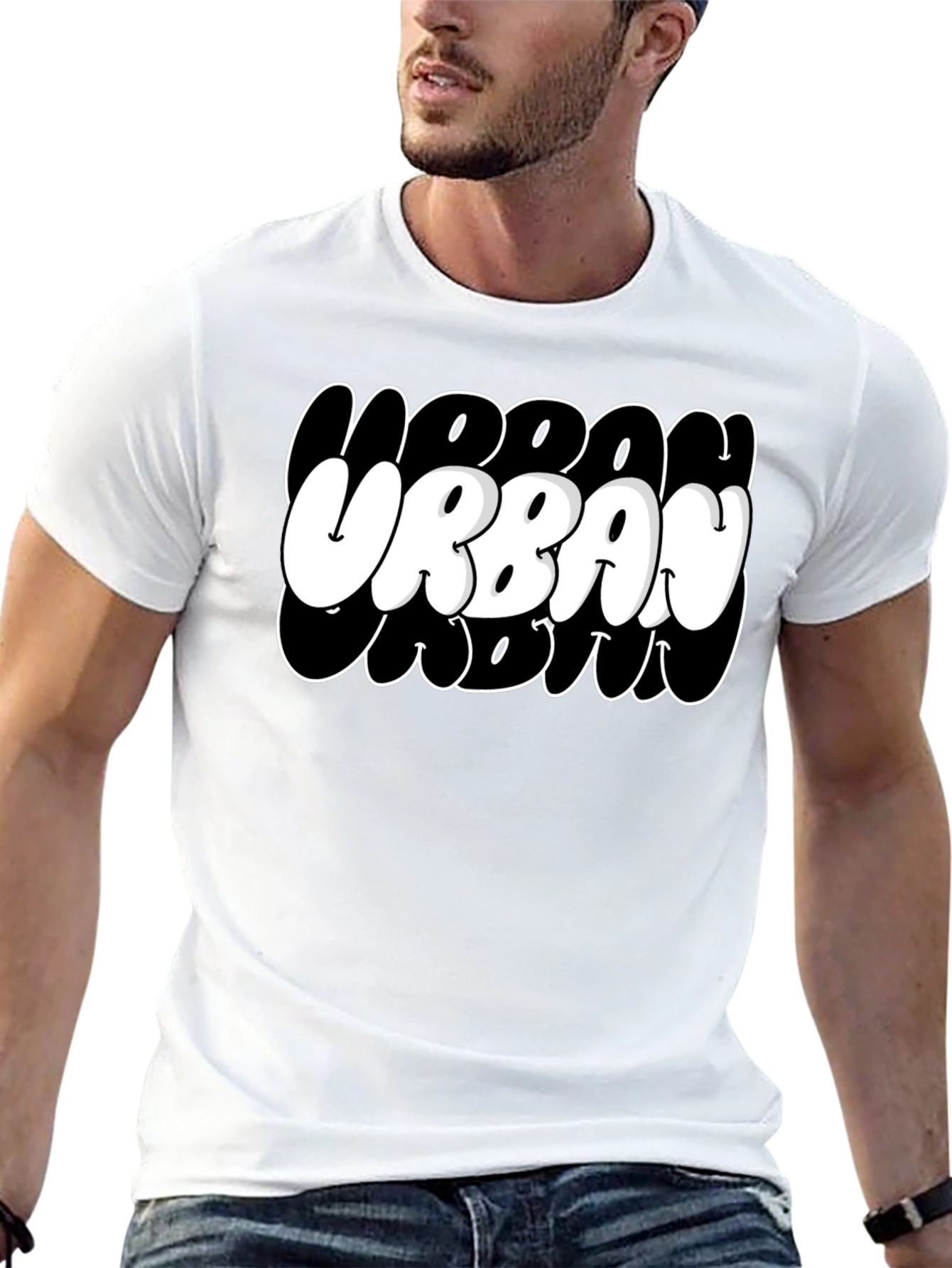 Urban Crew Black Graphic T-Shirt