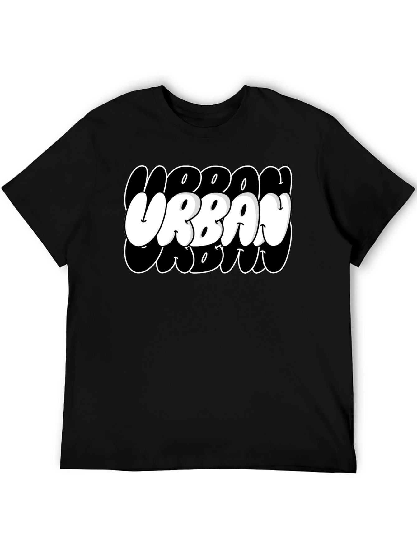 Urban Crew Black Graphic T-Shirt