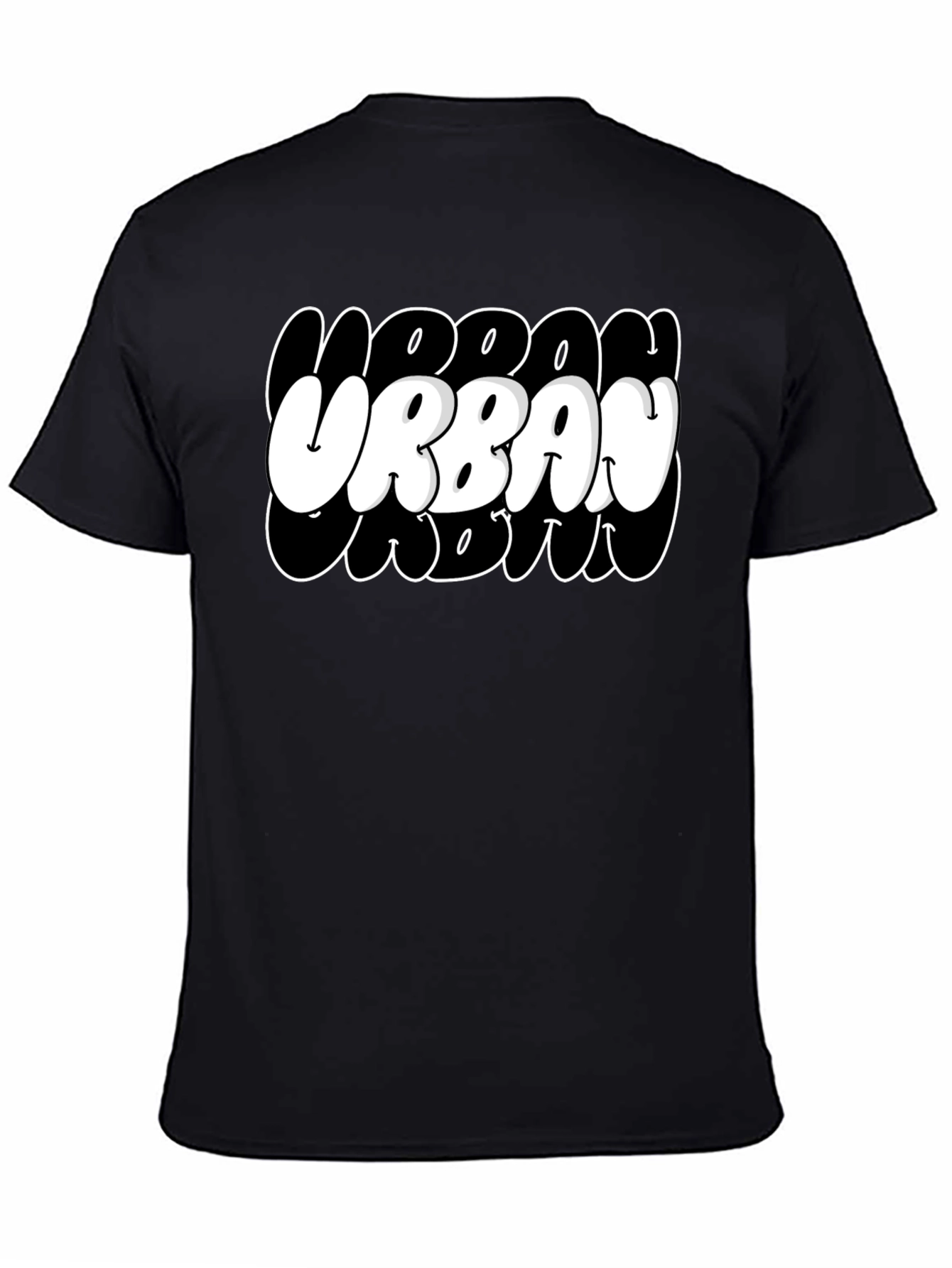 Urban Crew Black Graphic T-Shirt