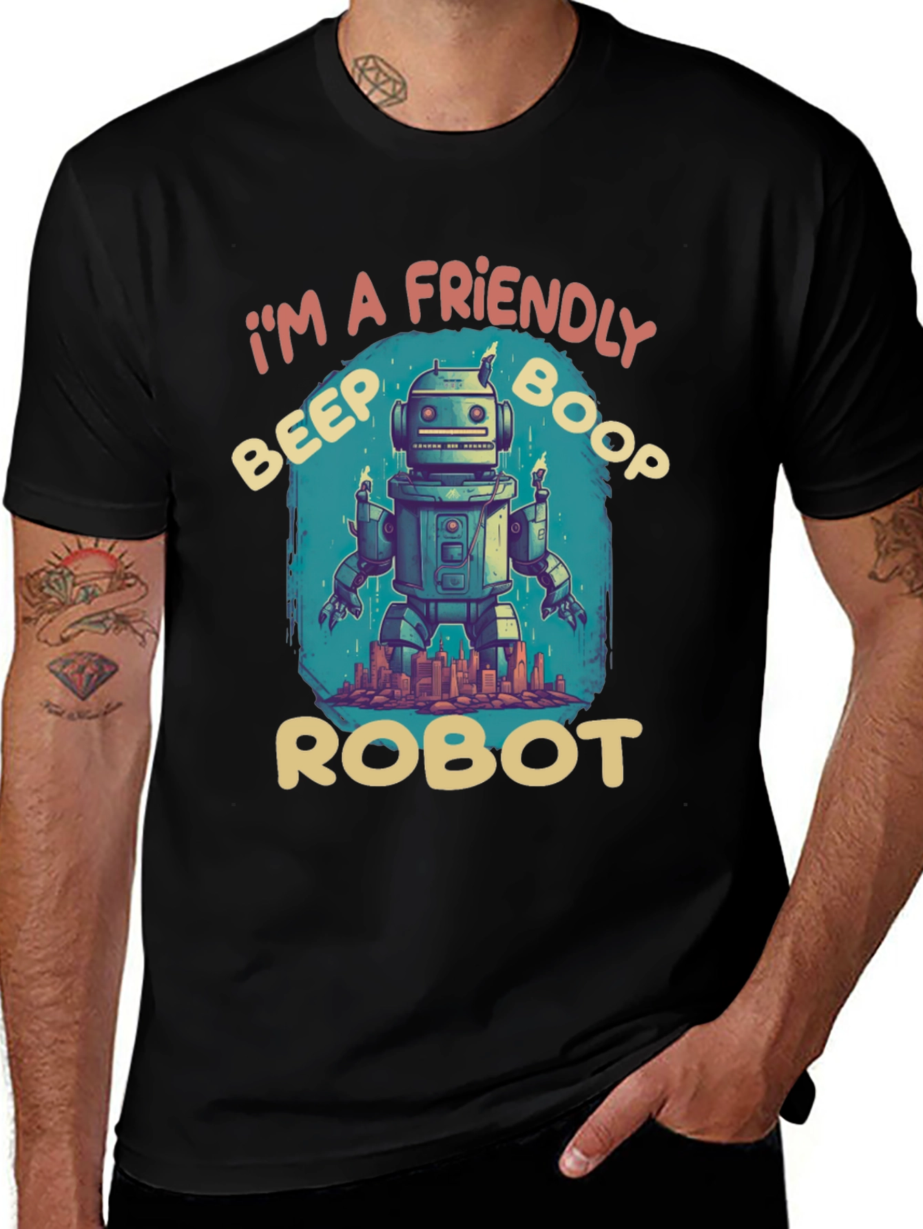 Friendly Robot T-Shirt: Beep Boop Style