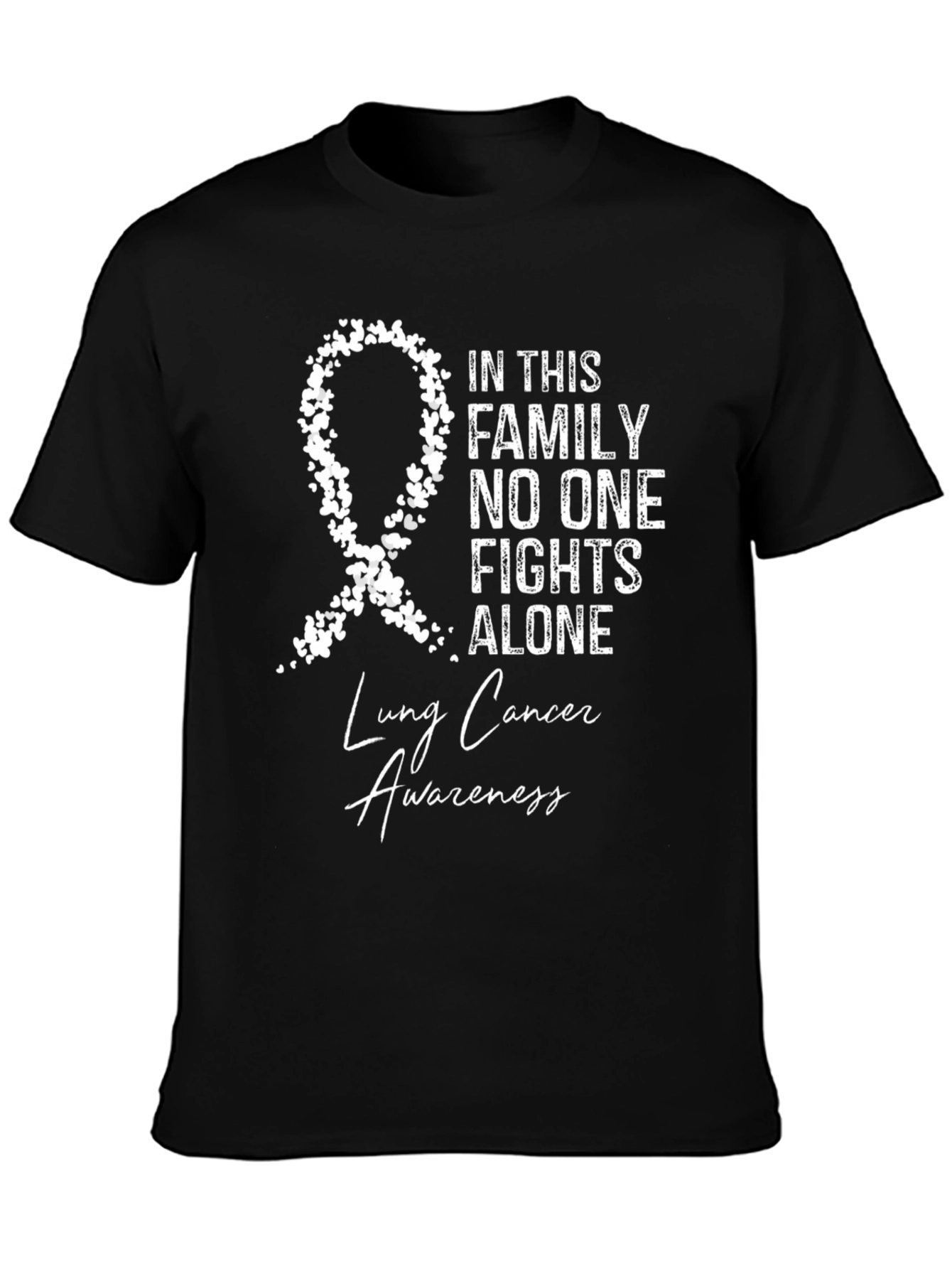 Lung Cancer Awareness T-Shirt - No One Fights Alone