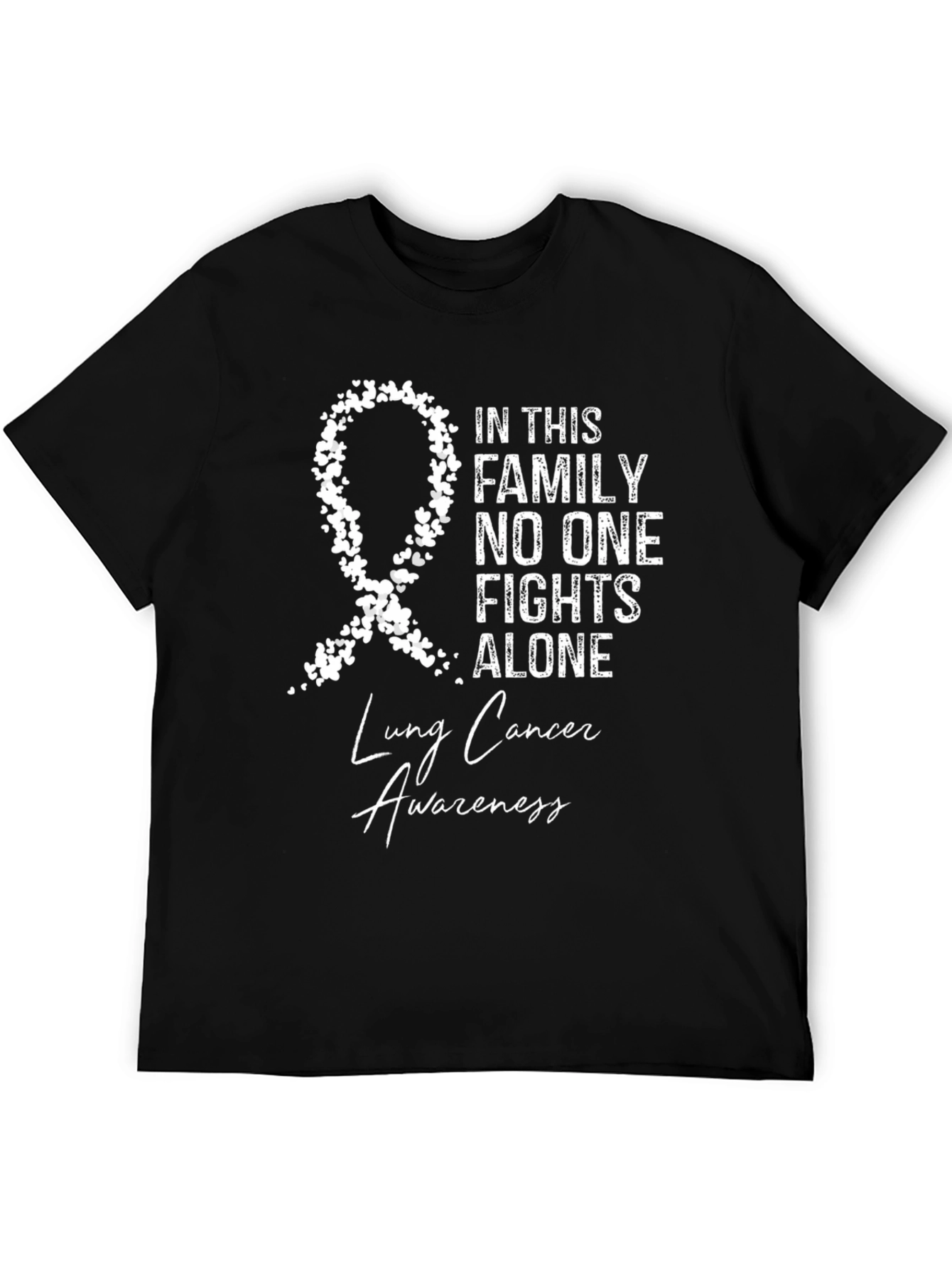 Lung Cancer Awareness T-Shirt - No One Fights Alone