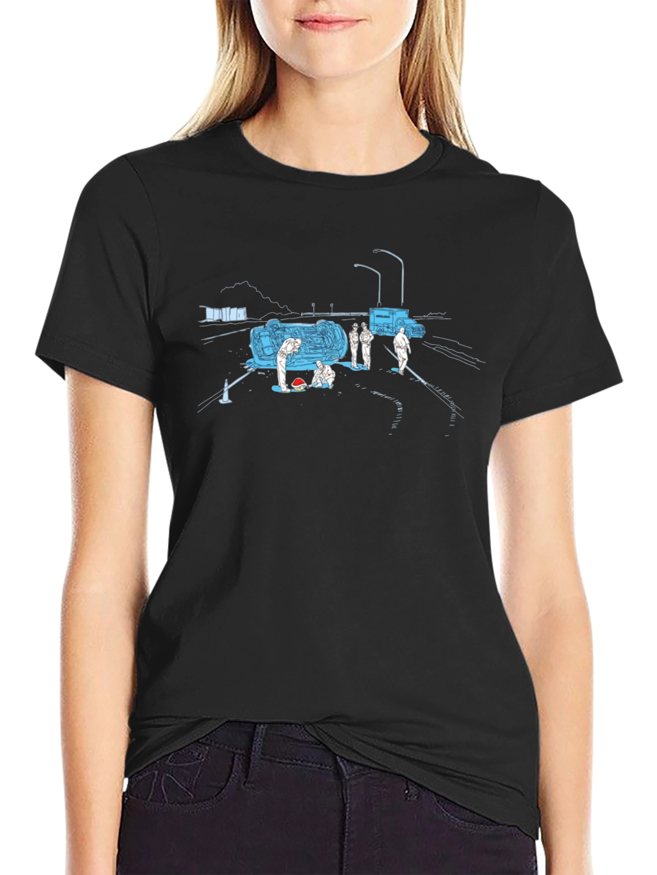 Accident Scene Tee - Unique Graphic Print